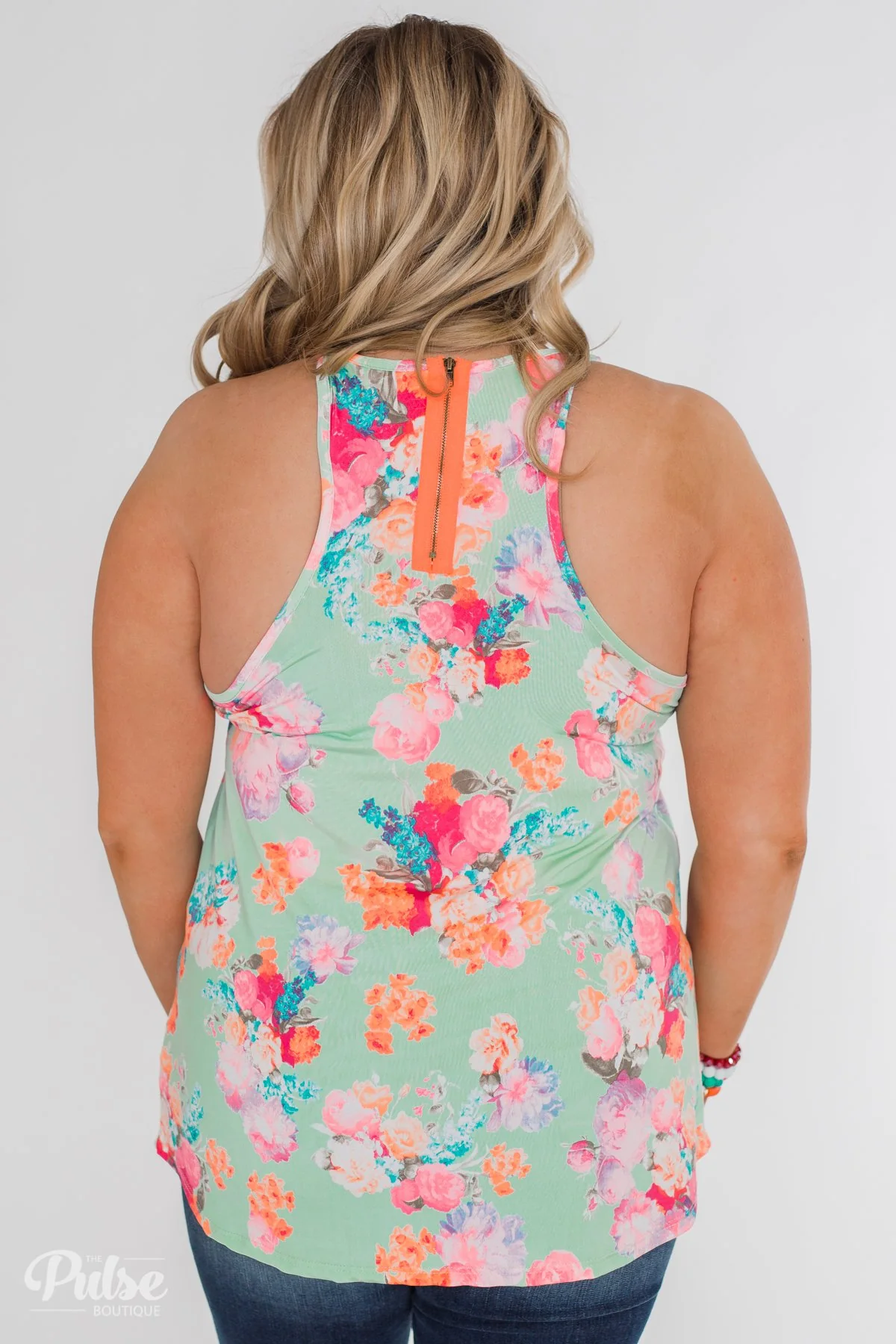 A Coral Floral Summer Tank- Mint - Image 16