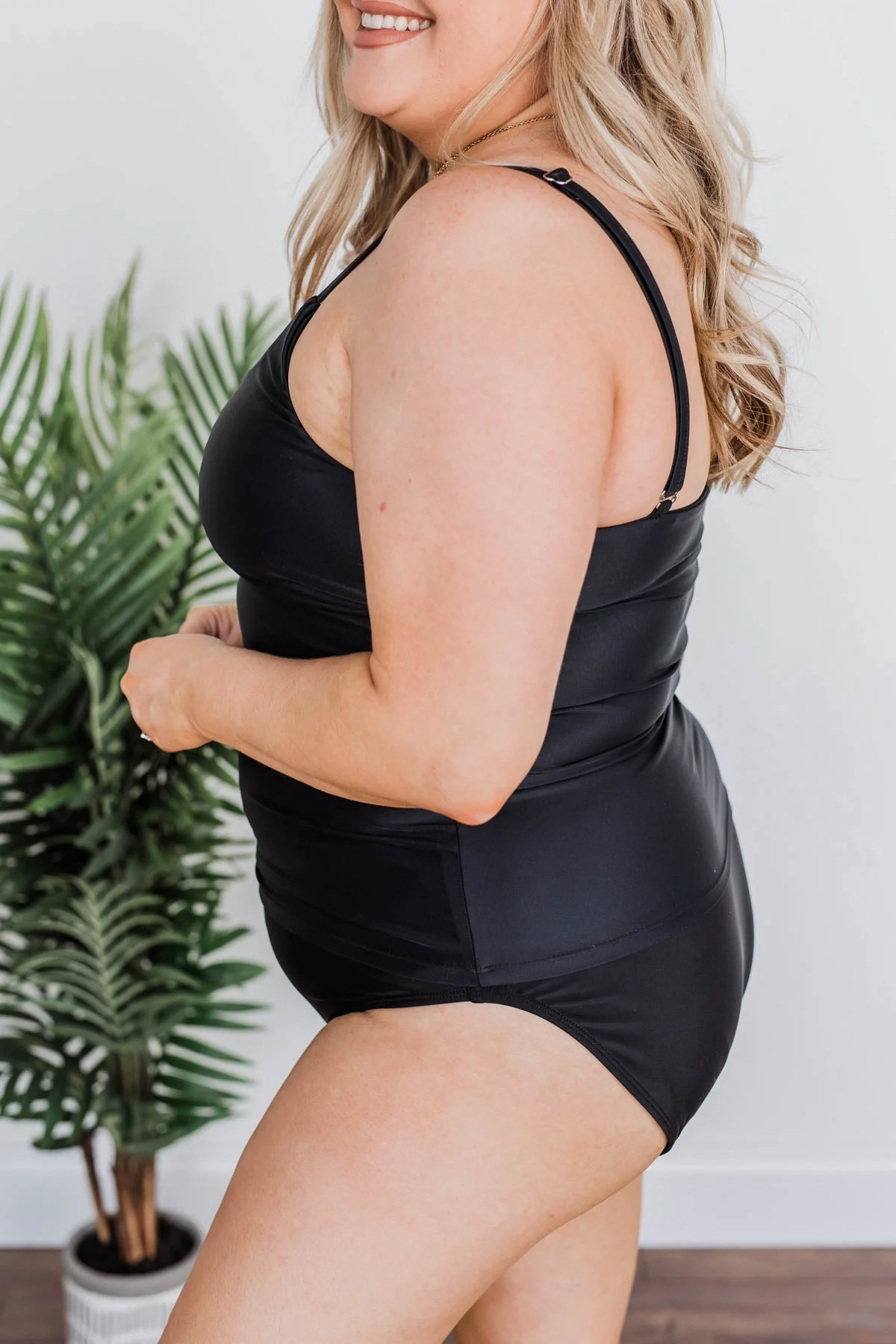 Bask In The Sun Mid-Rise Swim Bottoms- Black - Image 8