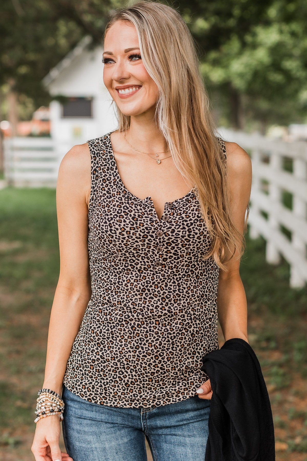 Bountiful Smiles Knit Tank Top- Leopard - Image 3