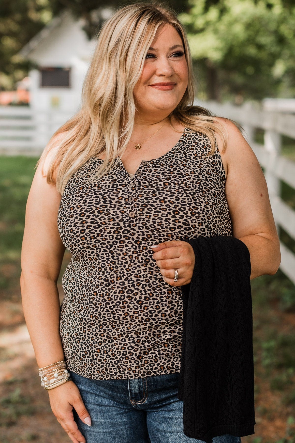 Bountiful Smiles Knit Tank Top- Leopard - Image 4