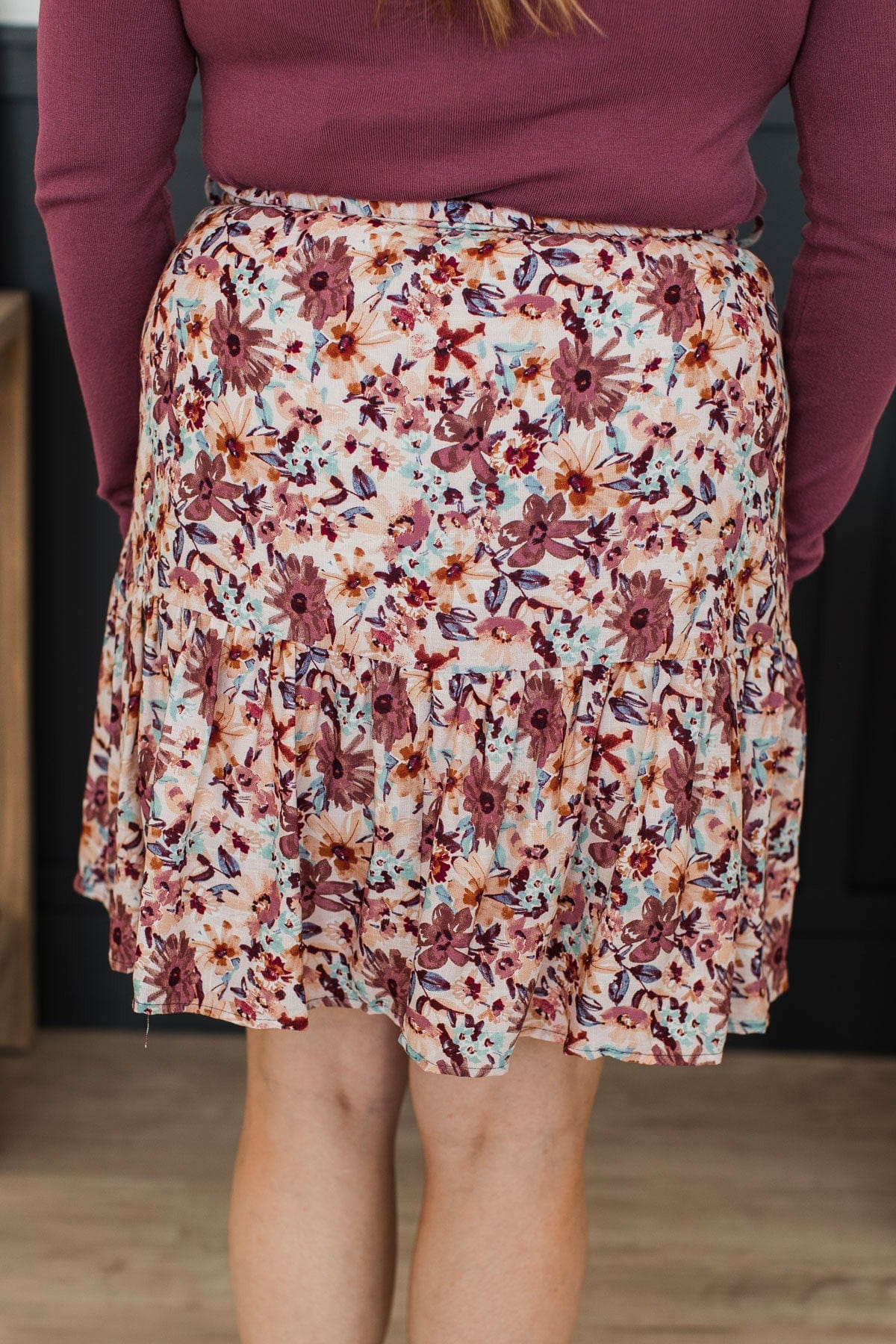 Bring On The Party Floral Skirt- Mauve - Image 8