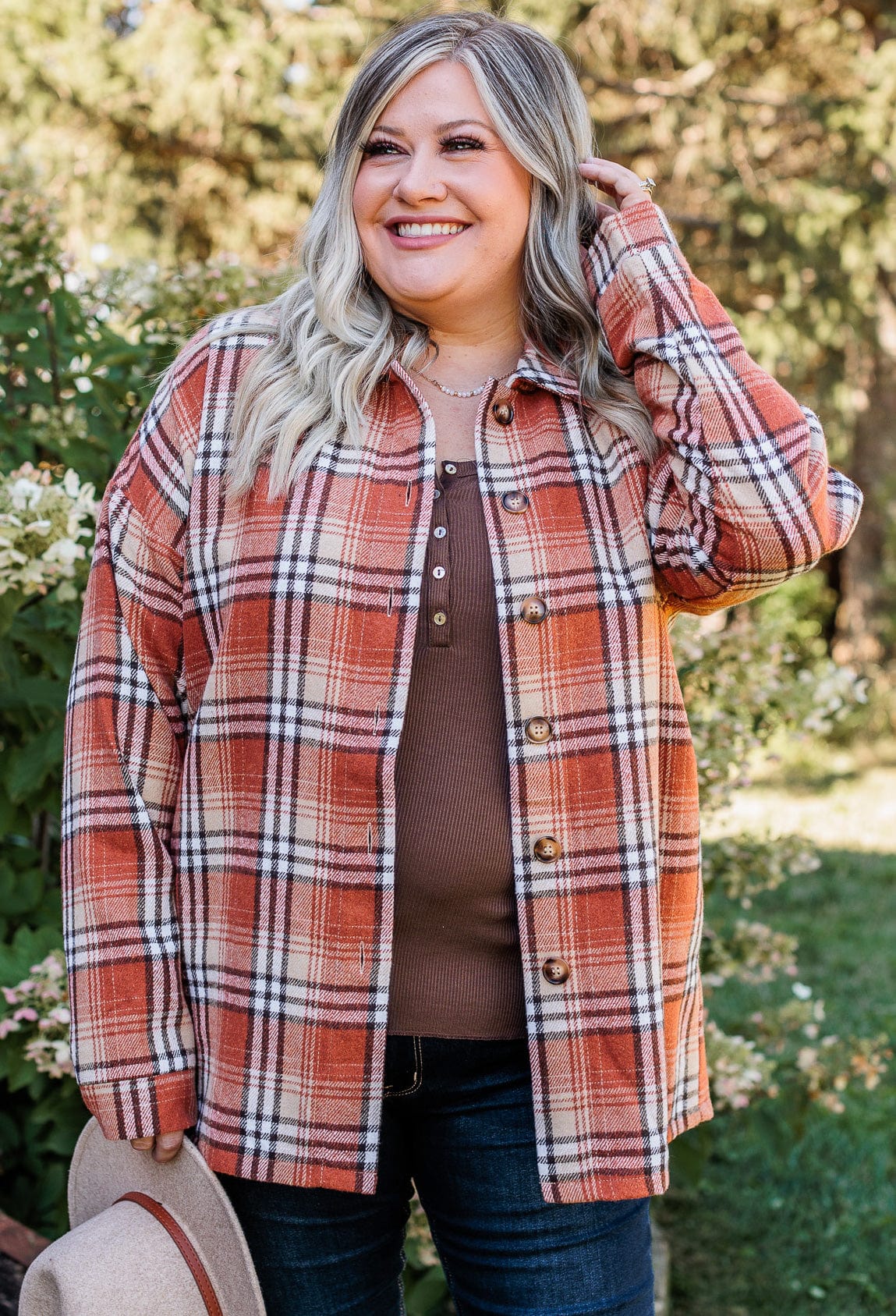 Campfire Nights Plaid Jacket- Burnt Orange - Image 6