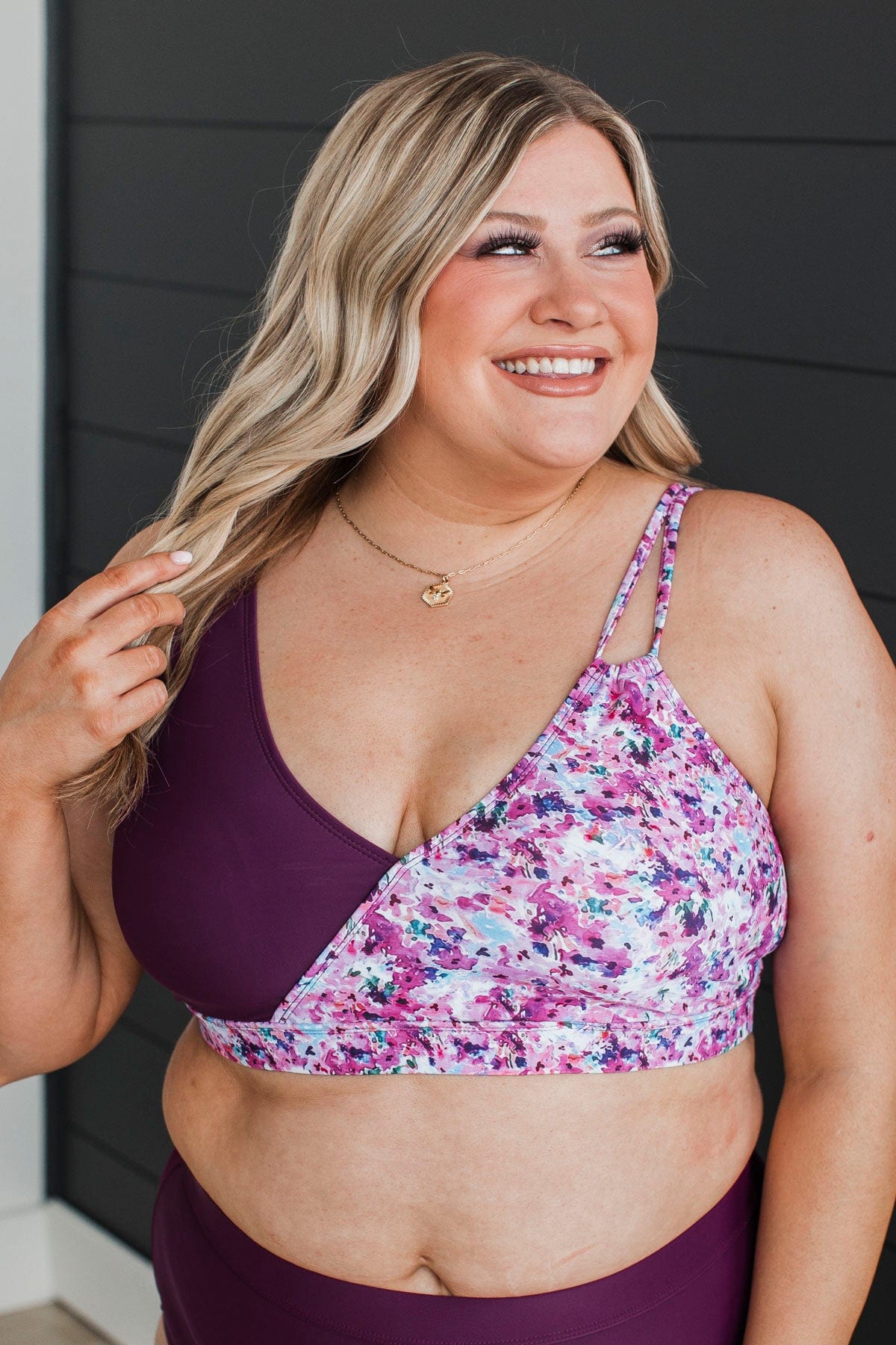 Capture The Coast Swim Top- Plum Floral - Image 3