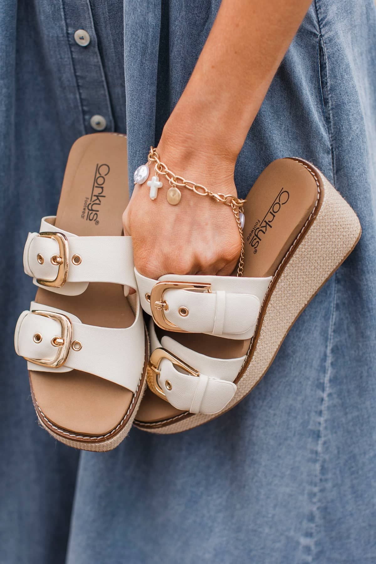 Corky's Manifest Wedge Sandals- Ivory - Image 5