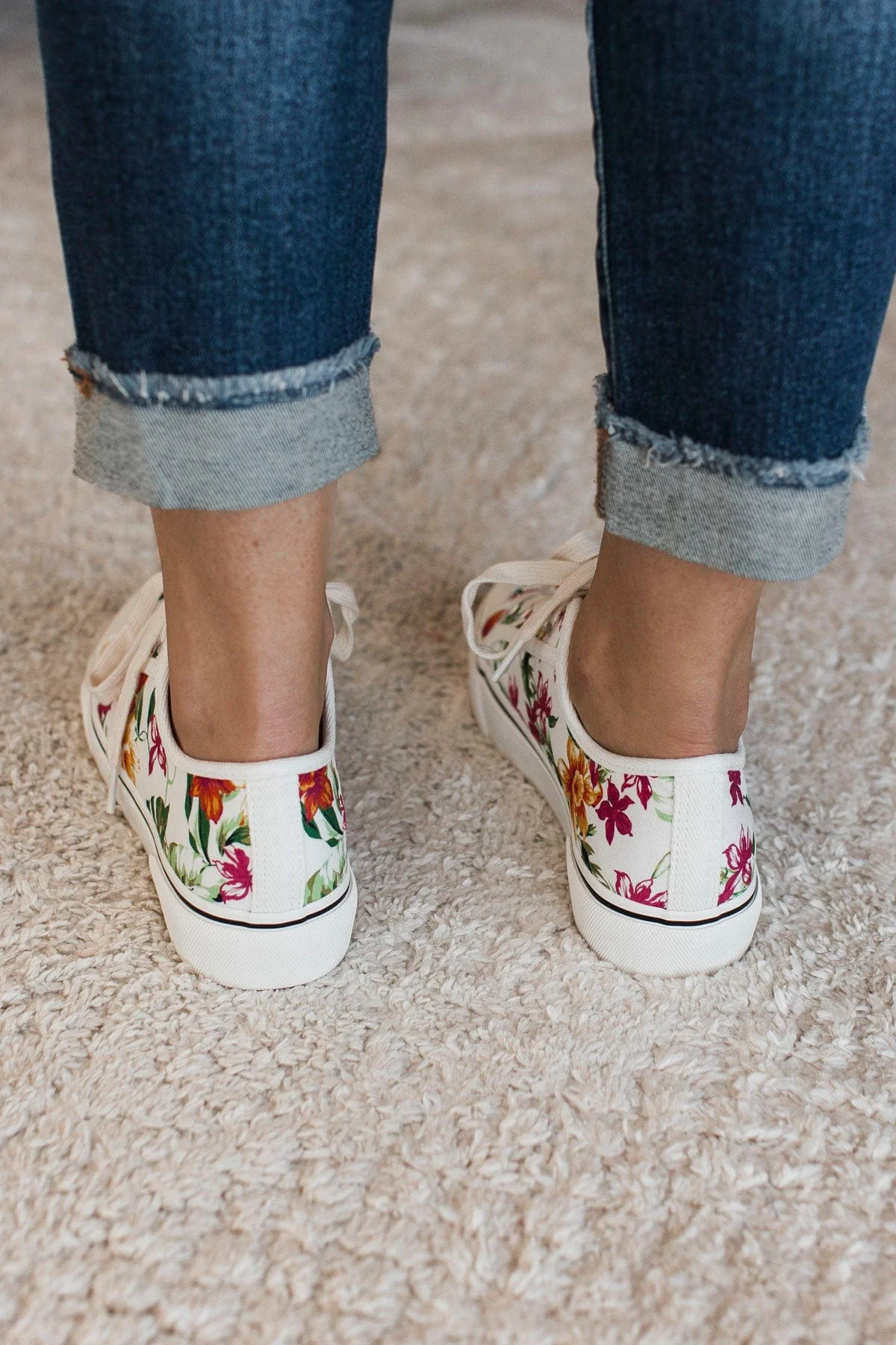 Corky's Waiting List Sneakers- White Floral - Image 3