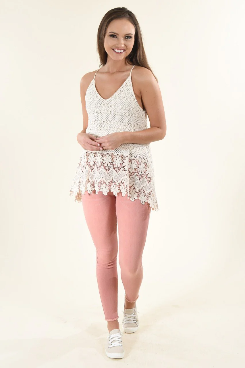 Cream Crochet Top - Image 3