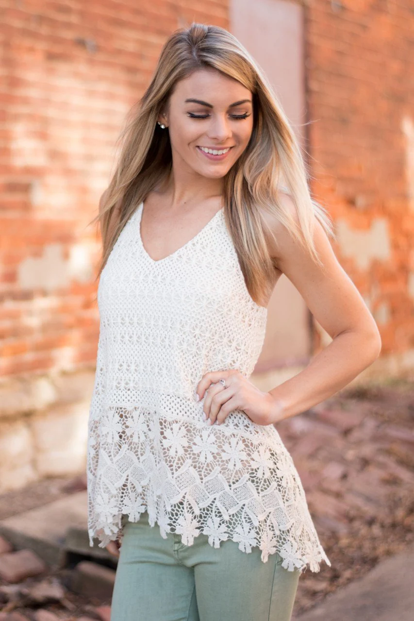 Cream Crochet Top - Image 6