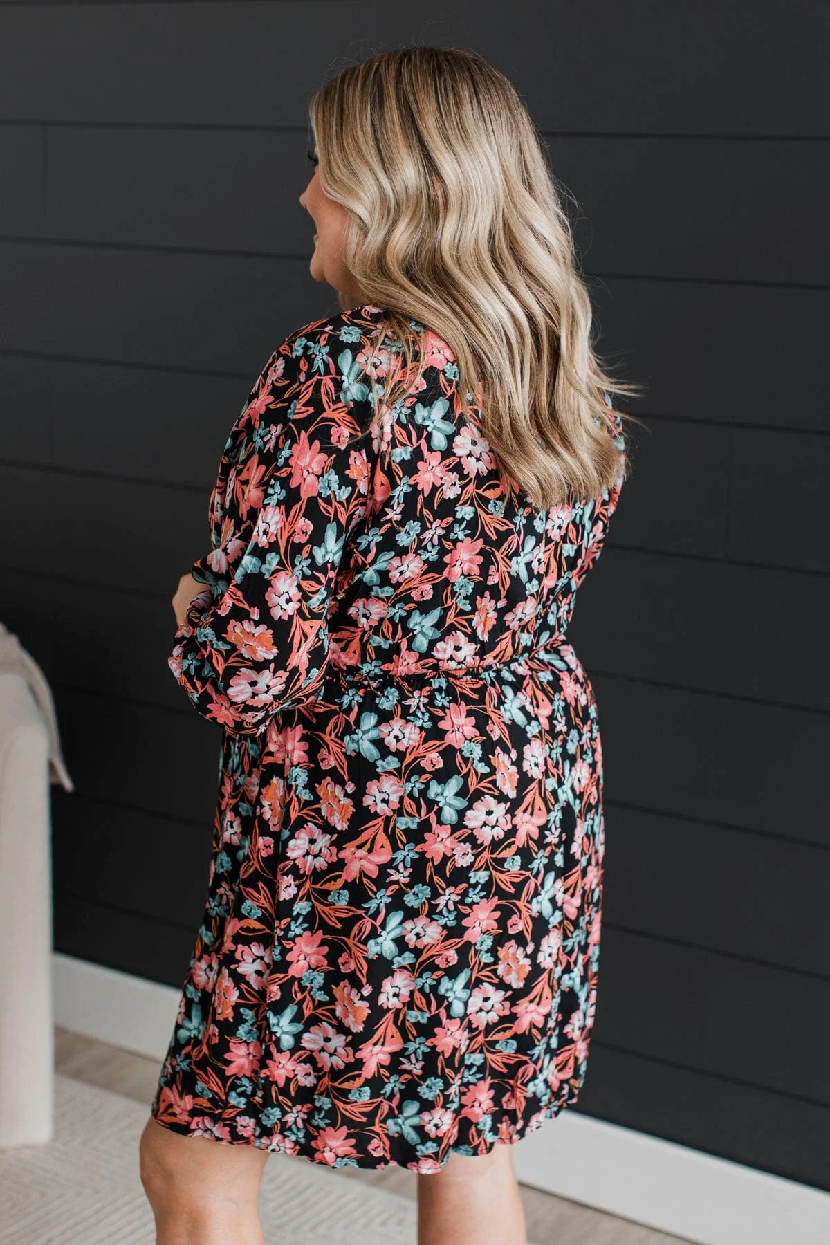 Dance Until Dawn Floral Dress- Black - Image 7