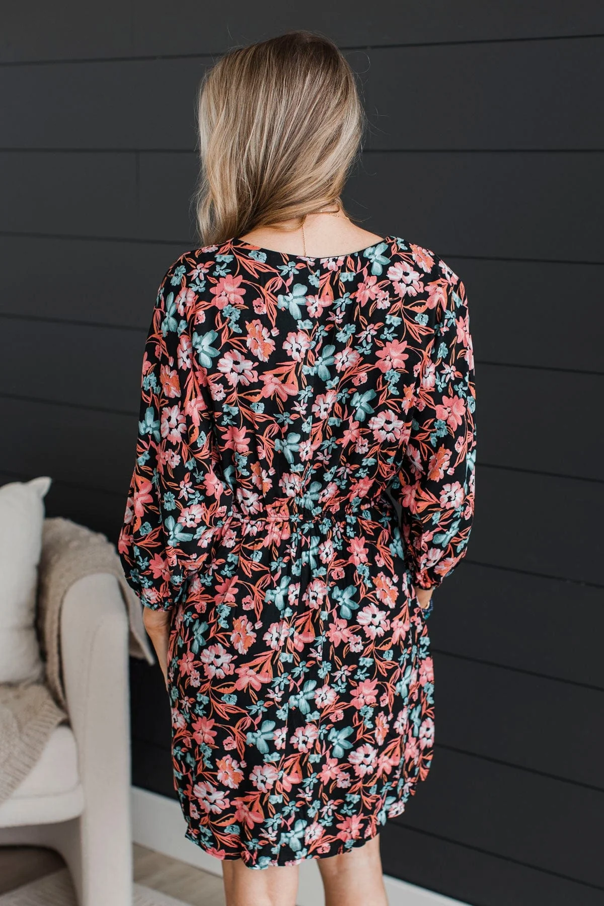 Dance Until Dawn Floral Dress- Black - Image 8