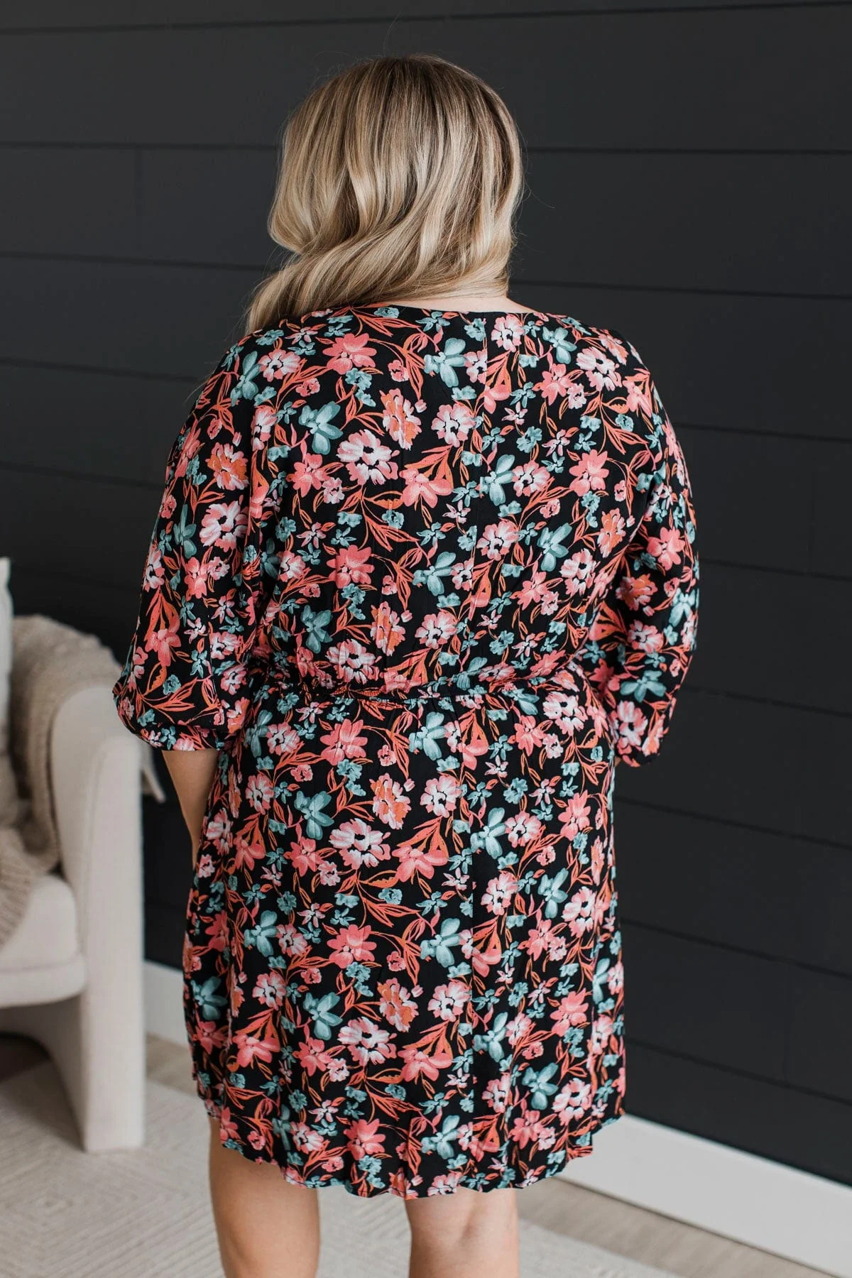 Dance Until Dawn Floral Dress- Black - Image 9