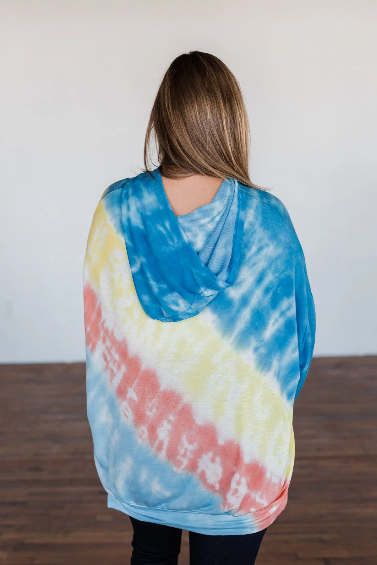 Dreaming of Sunshine Oversized Hoodie- Blue, Yellow, & Coral - Image 11