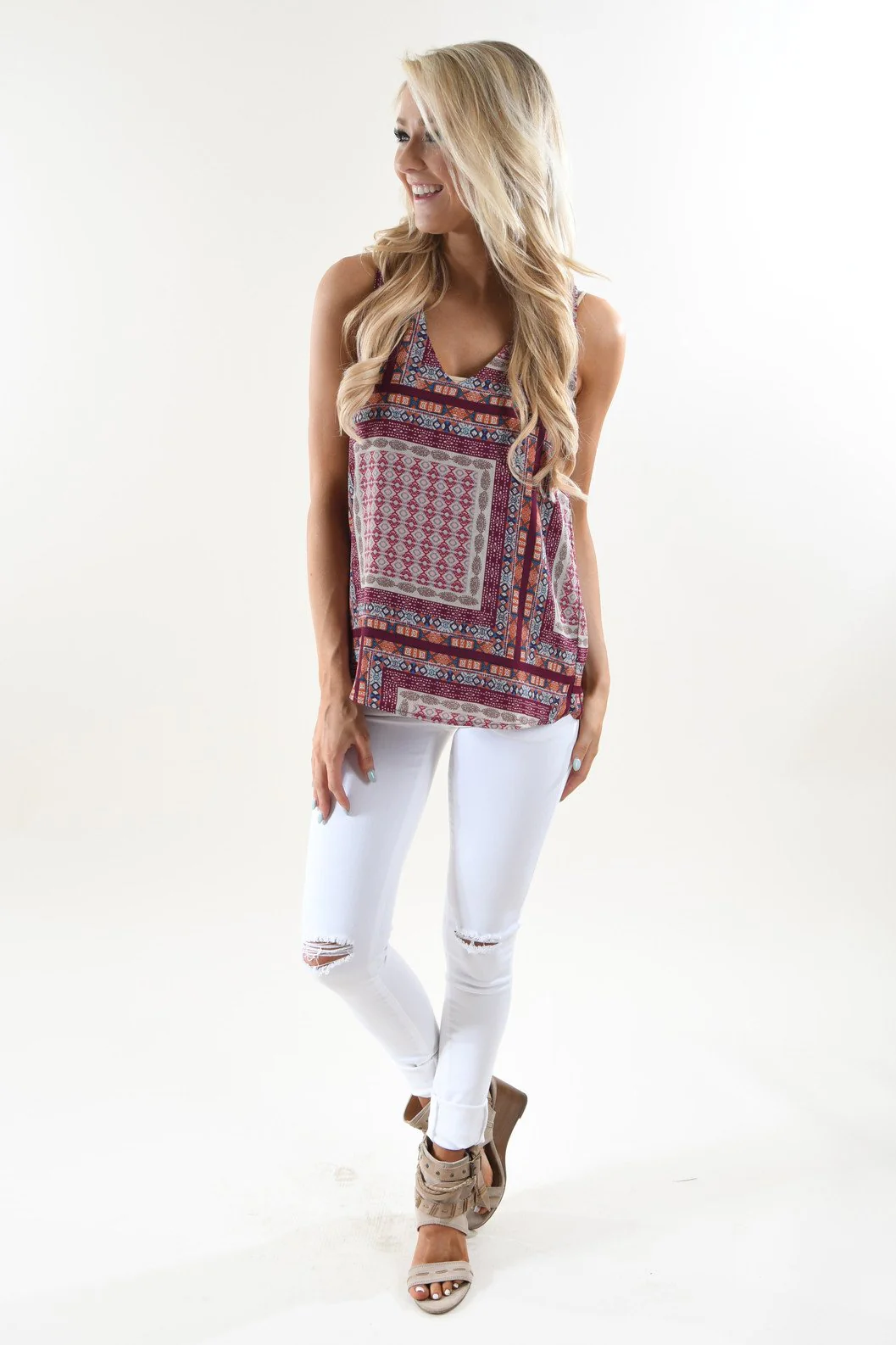 Ethnic Print Tank Top - Image 3