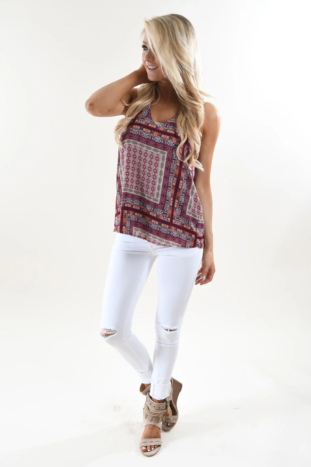 Ethnic Print Tank Top - Image 4