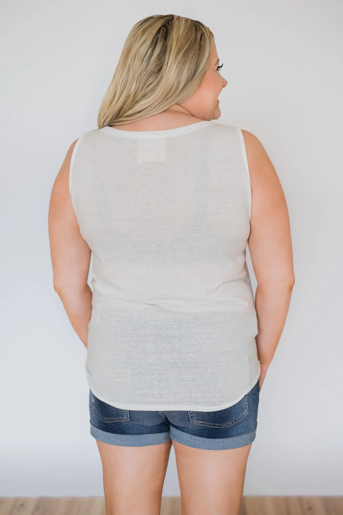 Everyday Button Tie Tank Top- White - Image 7