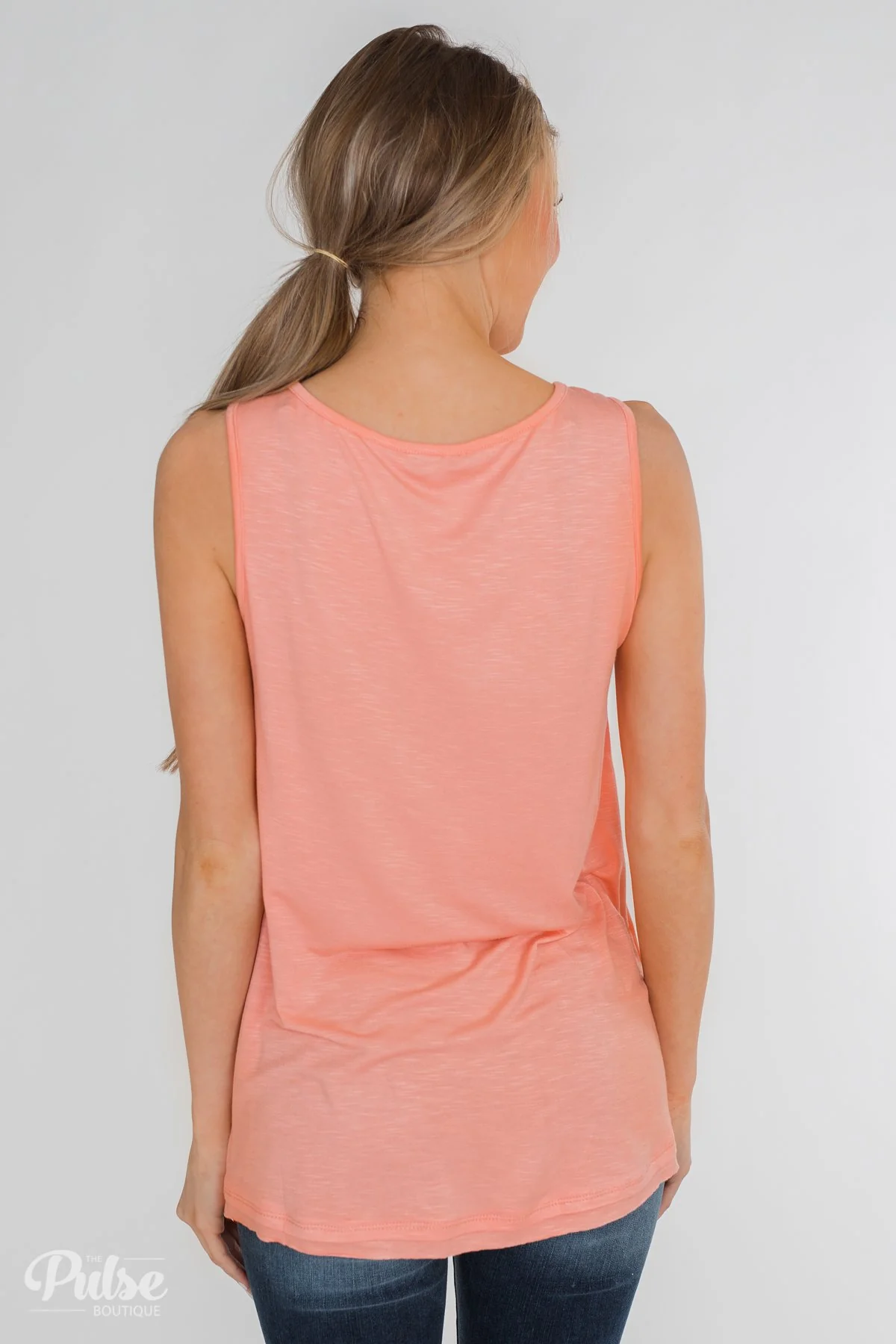 Fill My Days Lace Detailed Tank Top- Soft Coral - Image 9