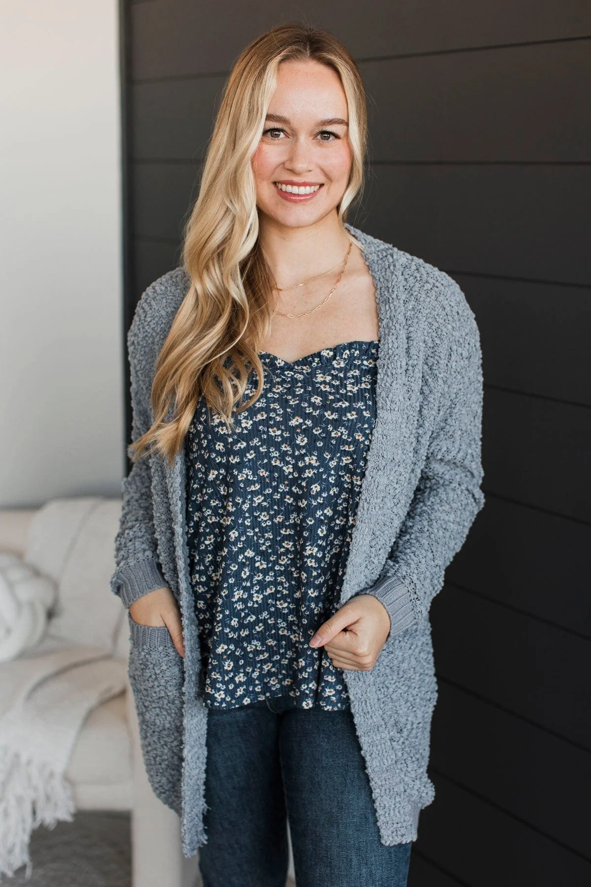 Fond Companions Floral Tank Top- Navy - Image 4