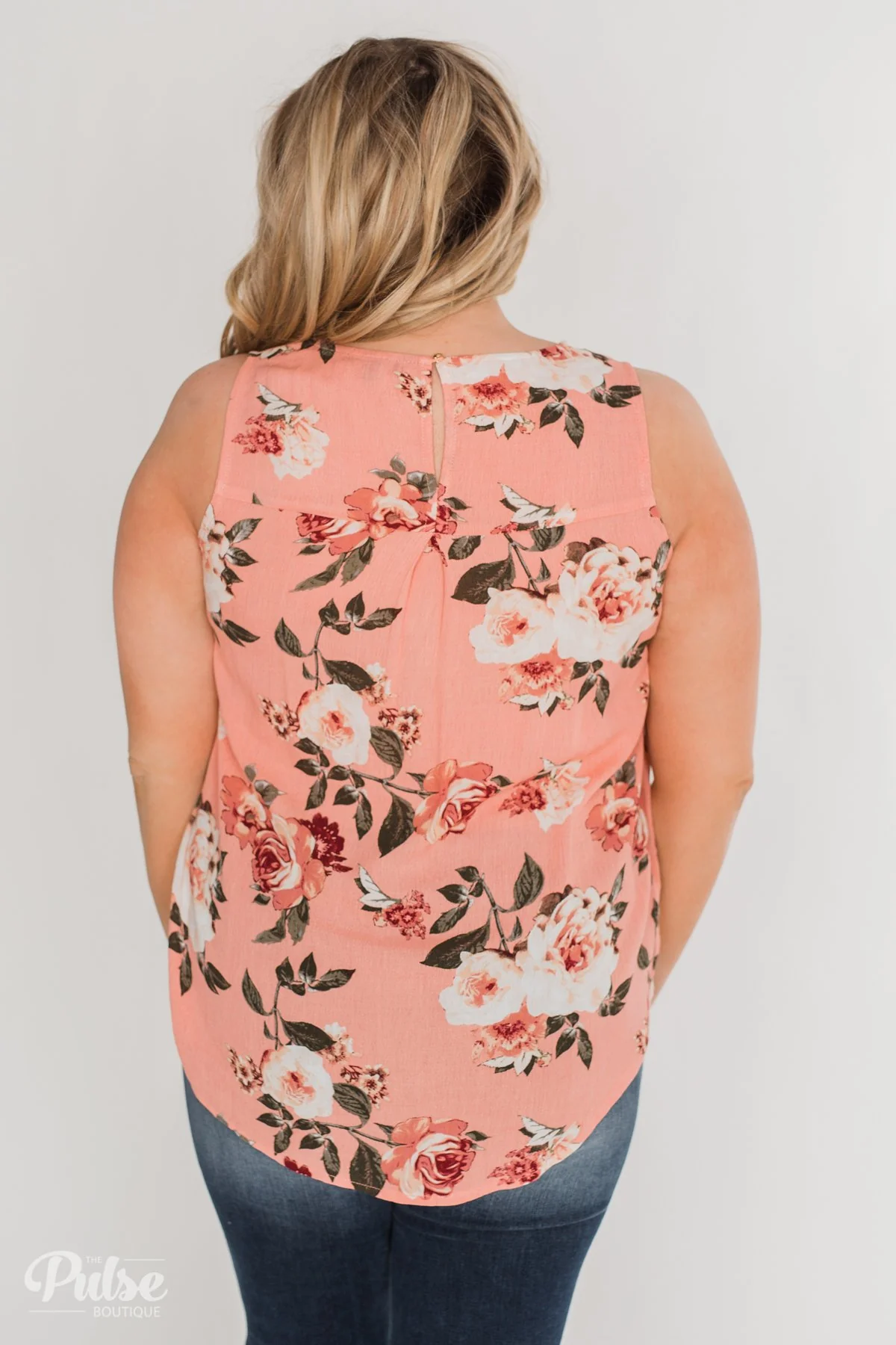 Fun in Floral Tie Tank Top - Peach - Image 14
