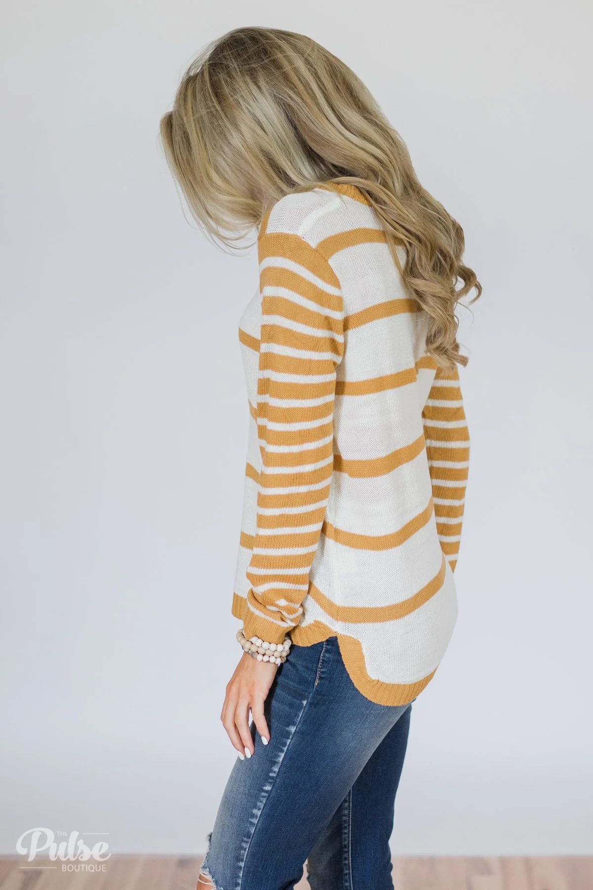 Good Things Coming Striped Knit Sweater- Golden Yellow - Image 6