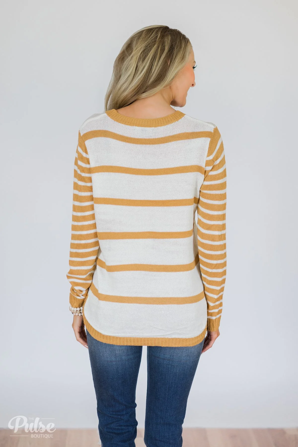 Good Things Coming Striped Knit Sweater- Golden Yellow - Image 7