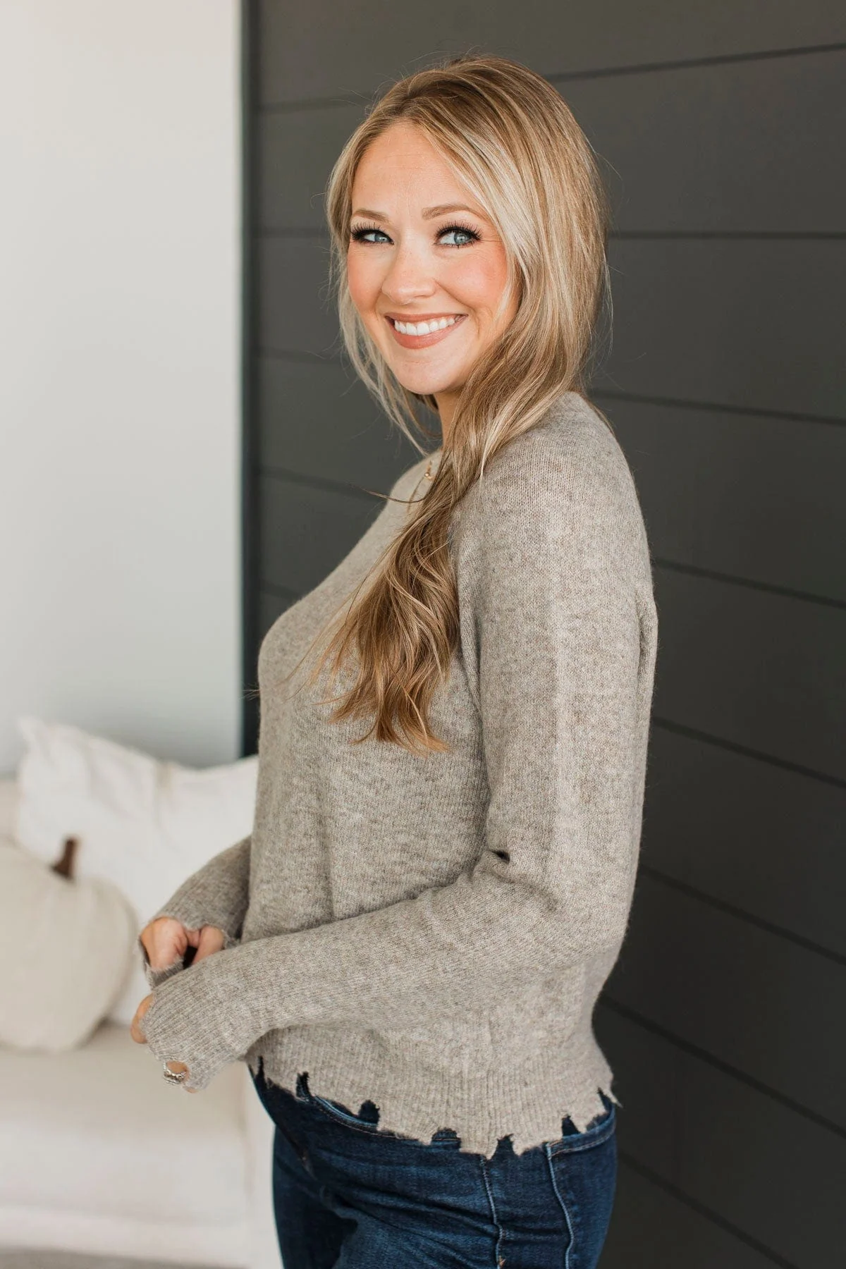 Hold On To Forever Knit Sweater- Mushroom - Image 4