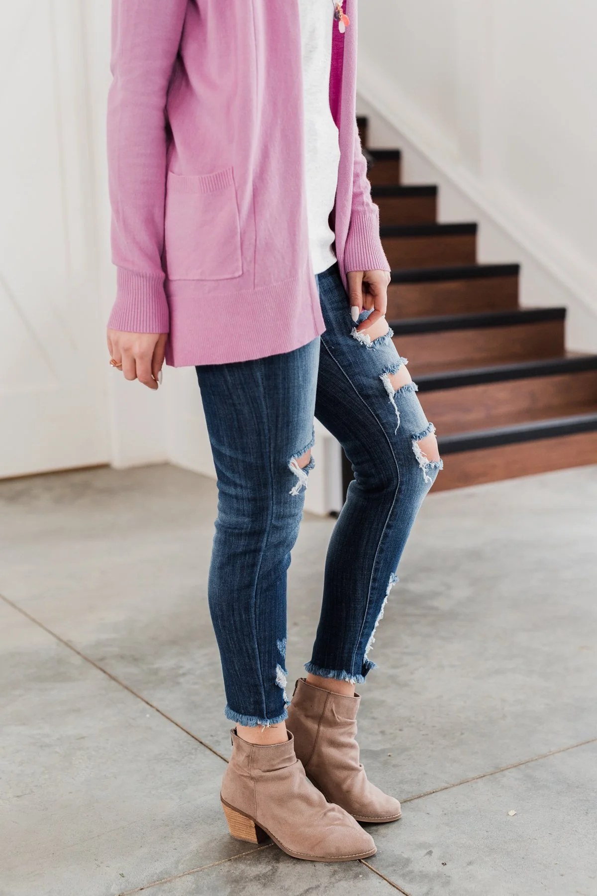 KanCan Distressed Sammy Jeans- Medium-Dark Wash - Image 6