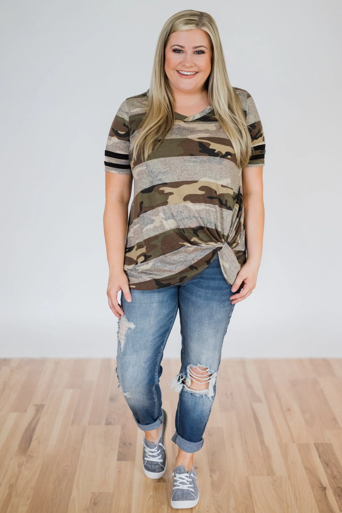 Killing Time Camo Knot Top - Image 5