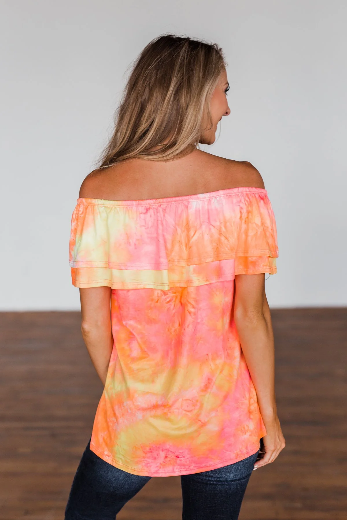 Light Of Every Sunrise Ruffle Top- Neon Orange, Pink, & Yellow - Image 12