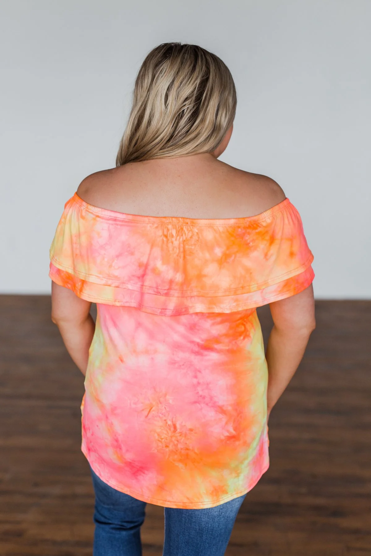 Light Of Every Sunrise Ruffle Top- Neon Orange, Pink, & Yellow - Image 15