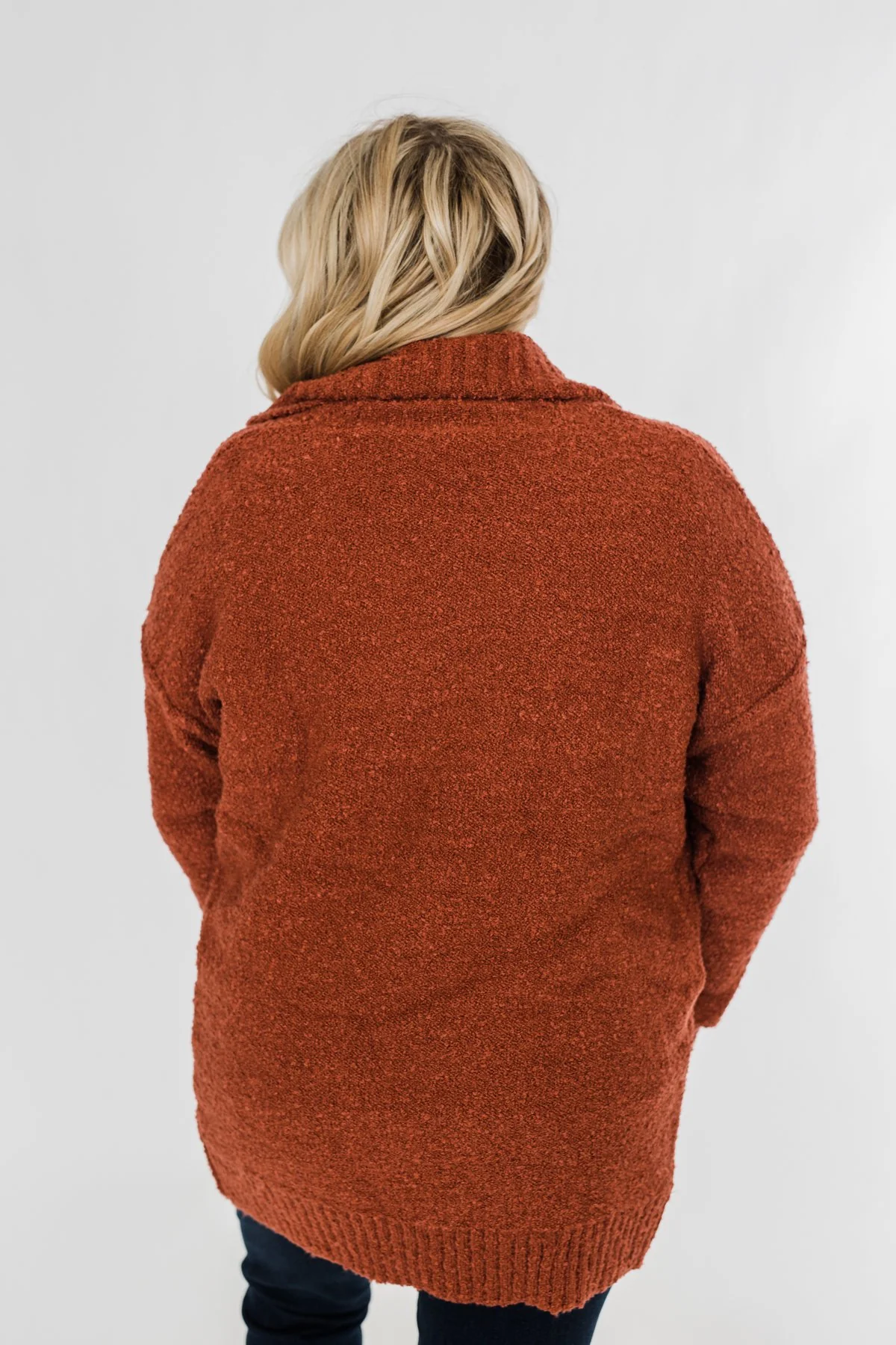 Loving My Life Thick Knit Cardigan- Rust - Image 10