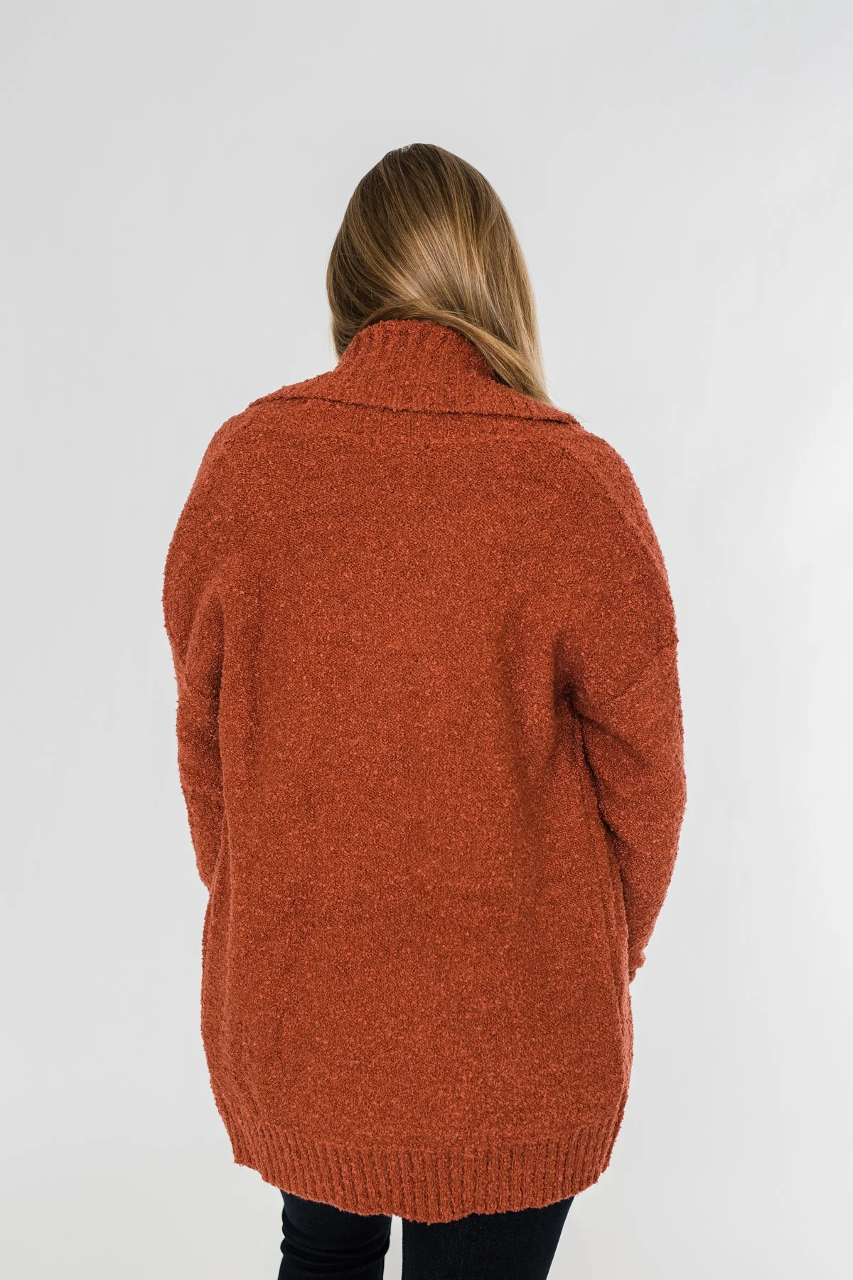 Loving My Life Thick Knit Cardigan- Rust - Image 11