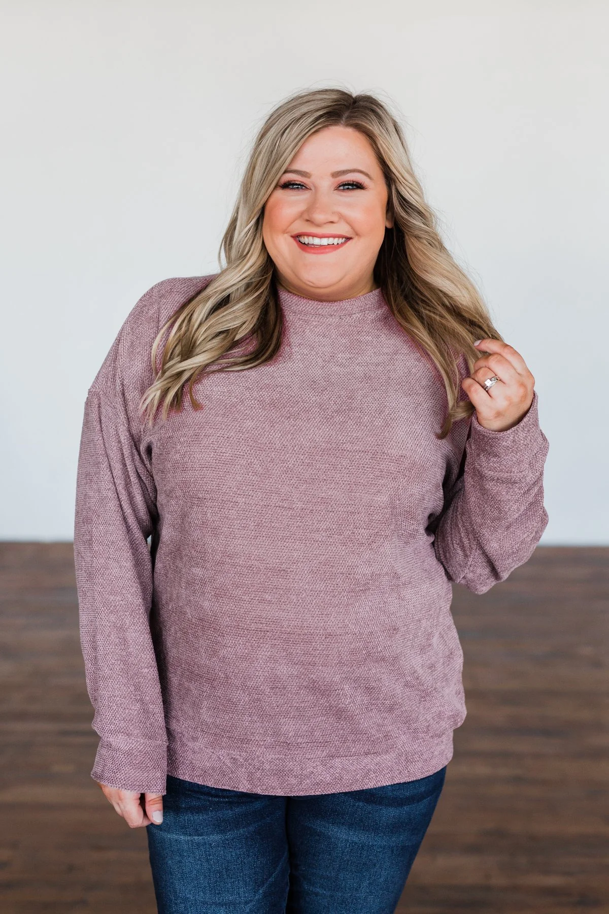 Meet Me By The Fireside Knit Sweater- Mauve Purple - Image 6