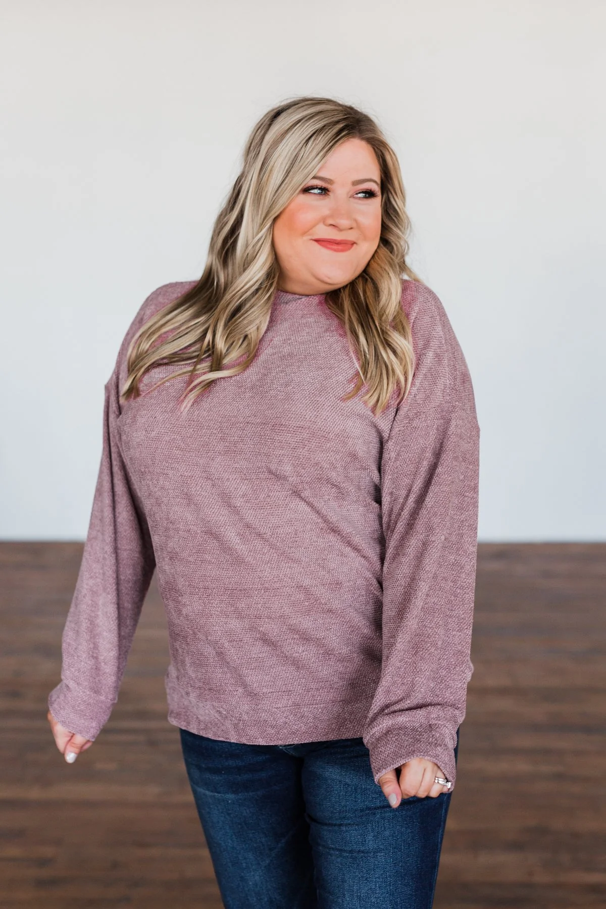Meet Me By The Fireside Knit Sweater- Mauve Purple - Image 7