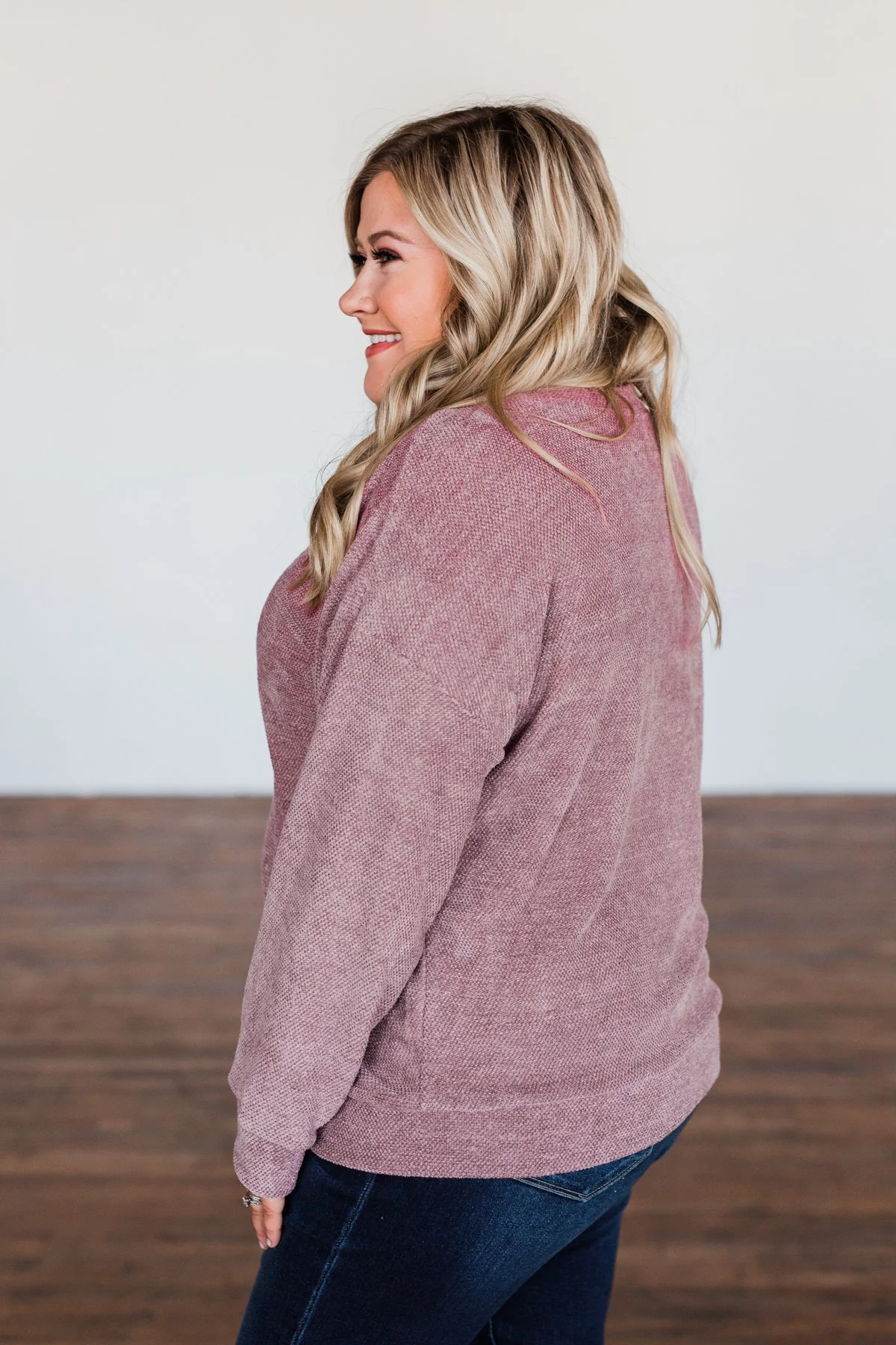 Meet Me By The Fireside Knit Sweater- Mauve Purple - Image 9