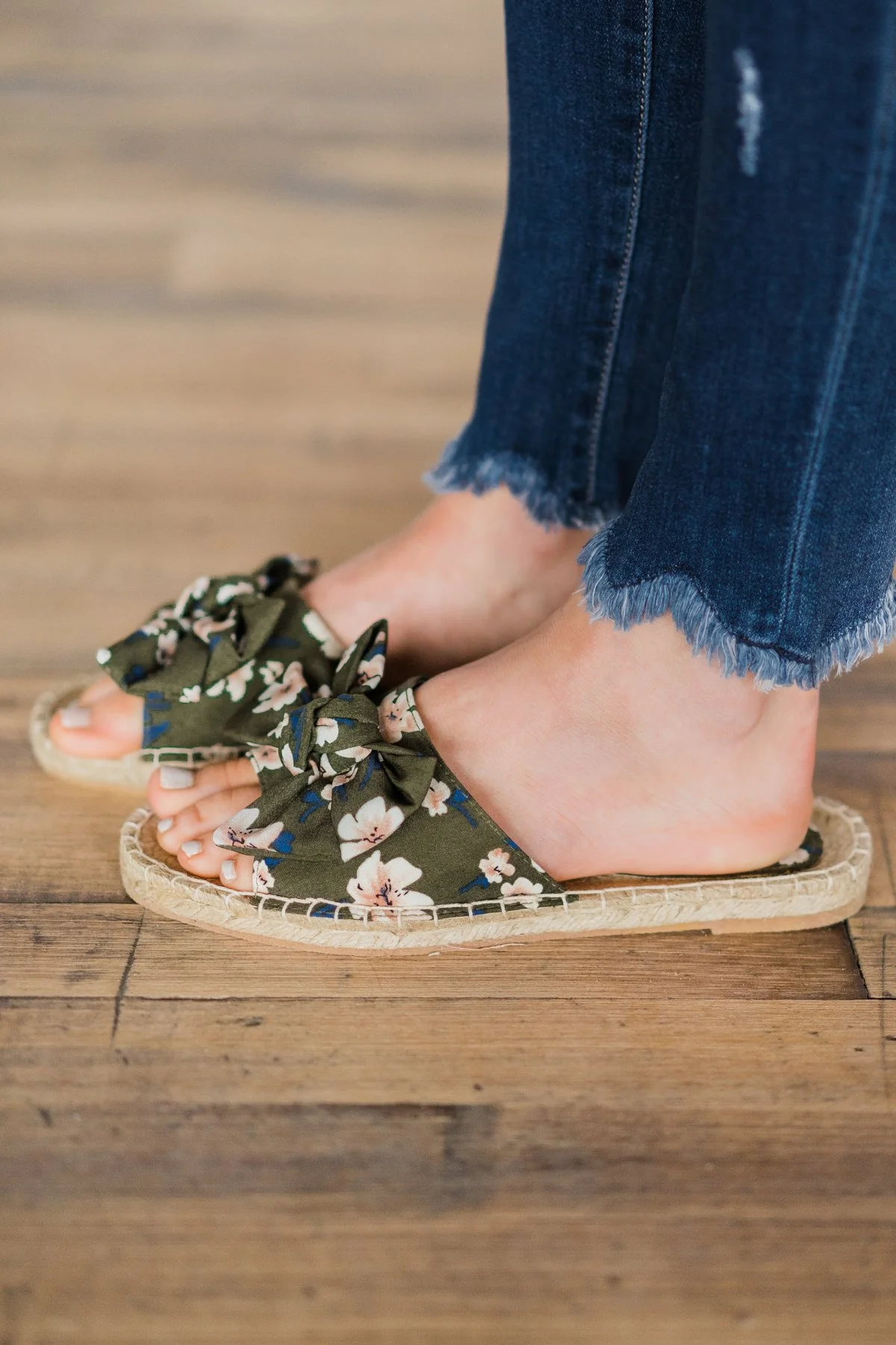 Not Rated Erra Sandals ~ Green Floral - Image 3