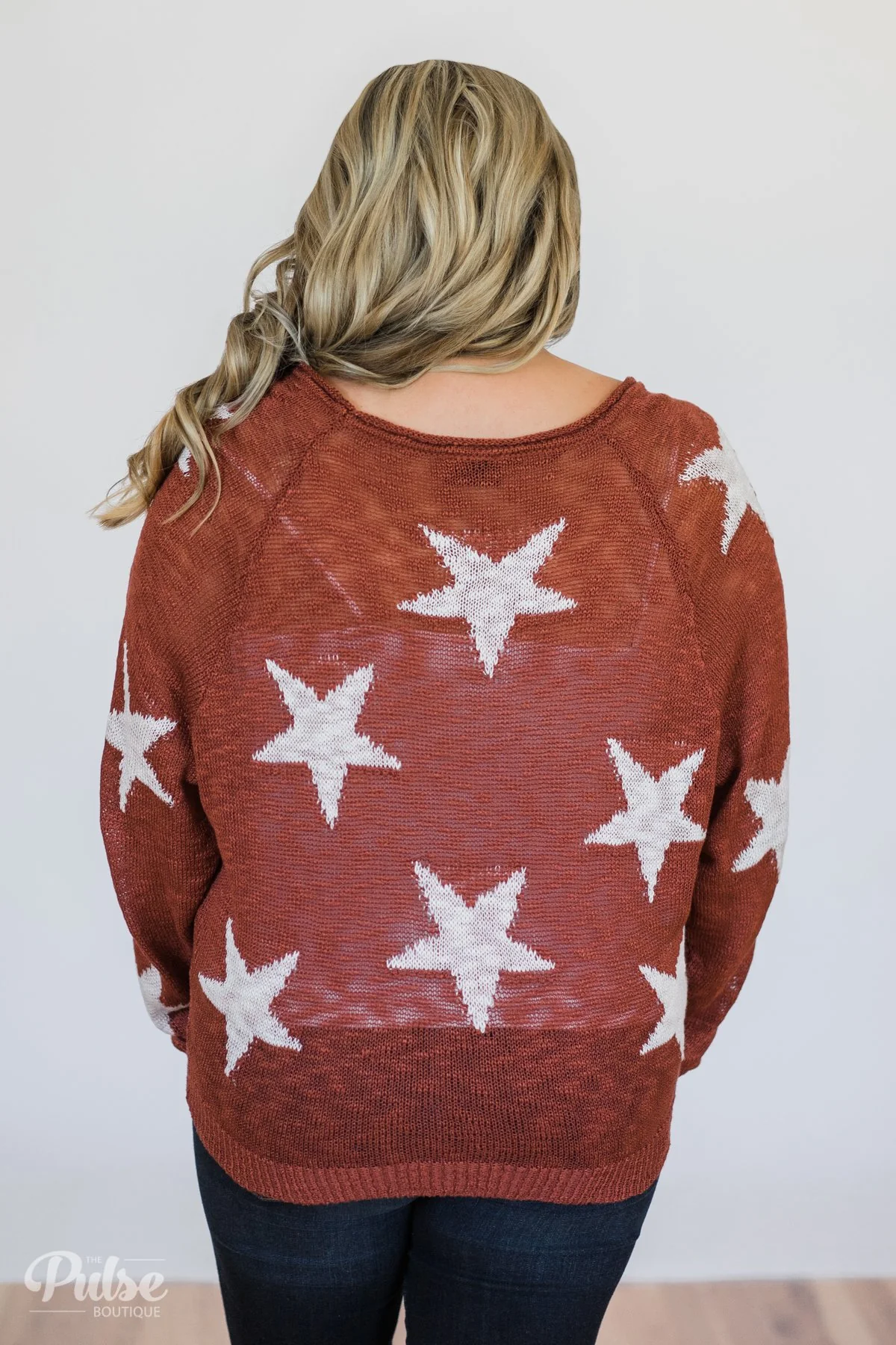 Perfect Timing Knitted Star Top- Burnt Orange - Image 12