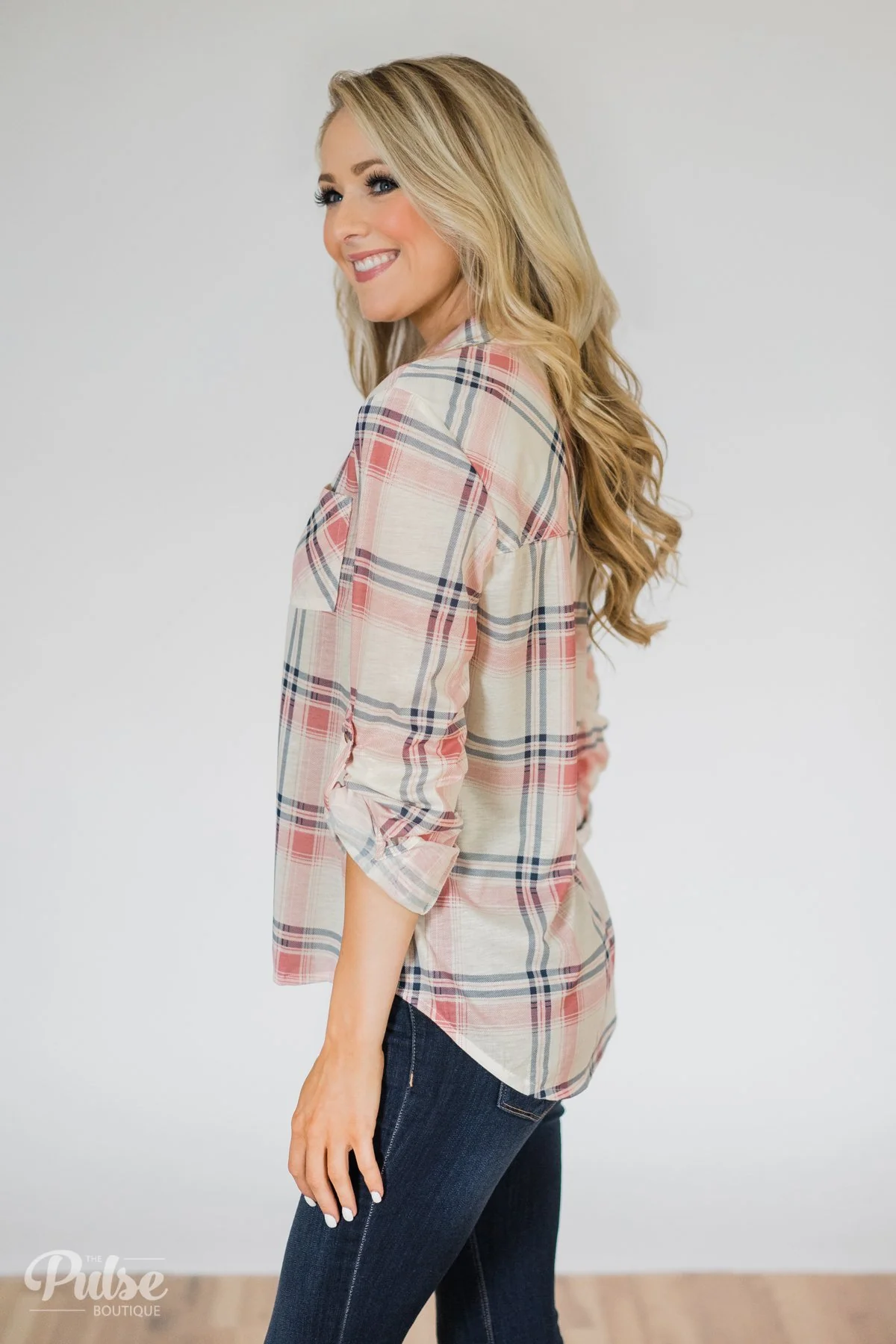 Plaid Perfection- Ivory & Pink - Image 5