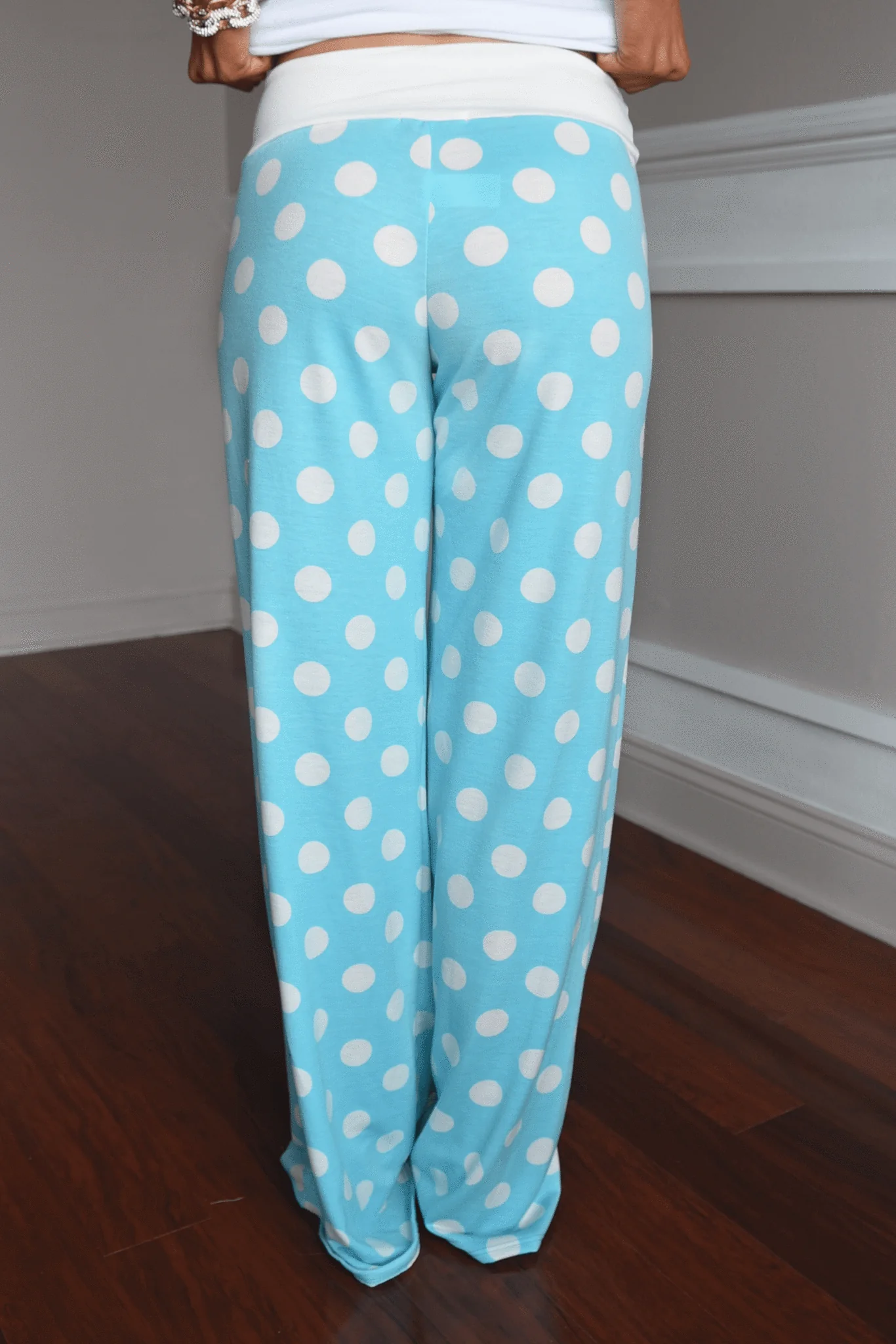 Polka Dot Lounge Pants ~ Light Blue - Image 3