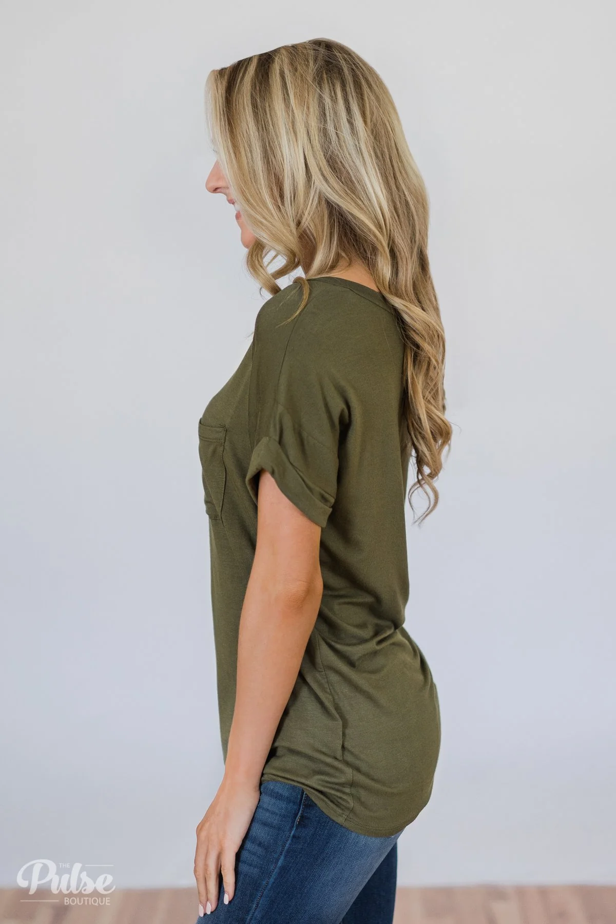 The Perfect Pocket Tee - Olive - Image 3