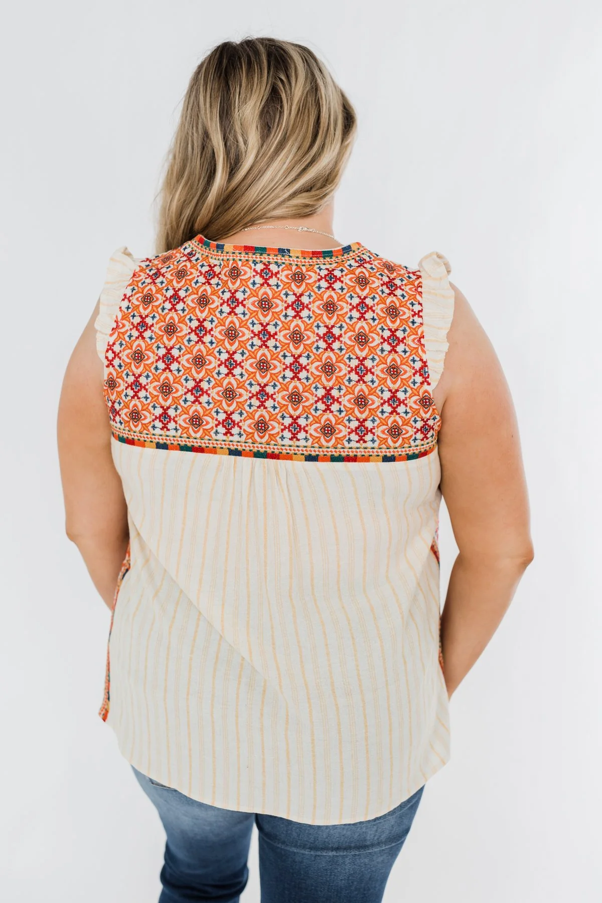 Ready For A Rendezvous Embroider Tank Top- Cream & Multi - Image 11