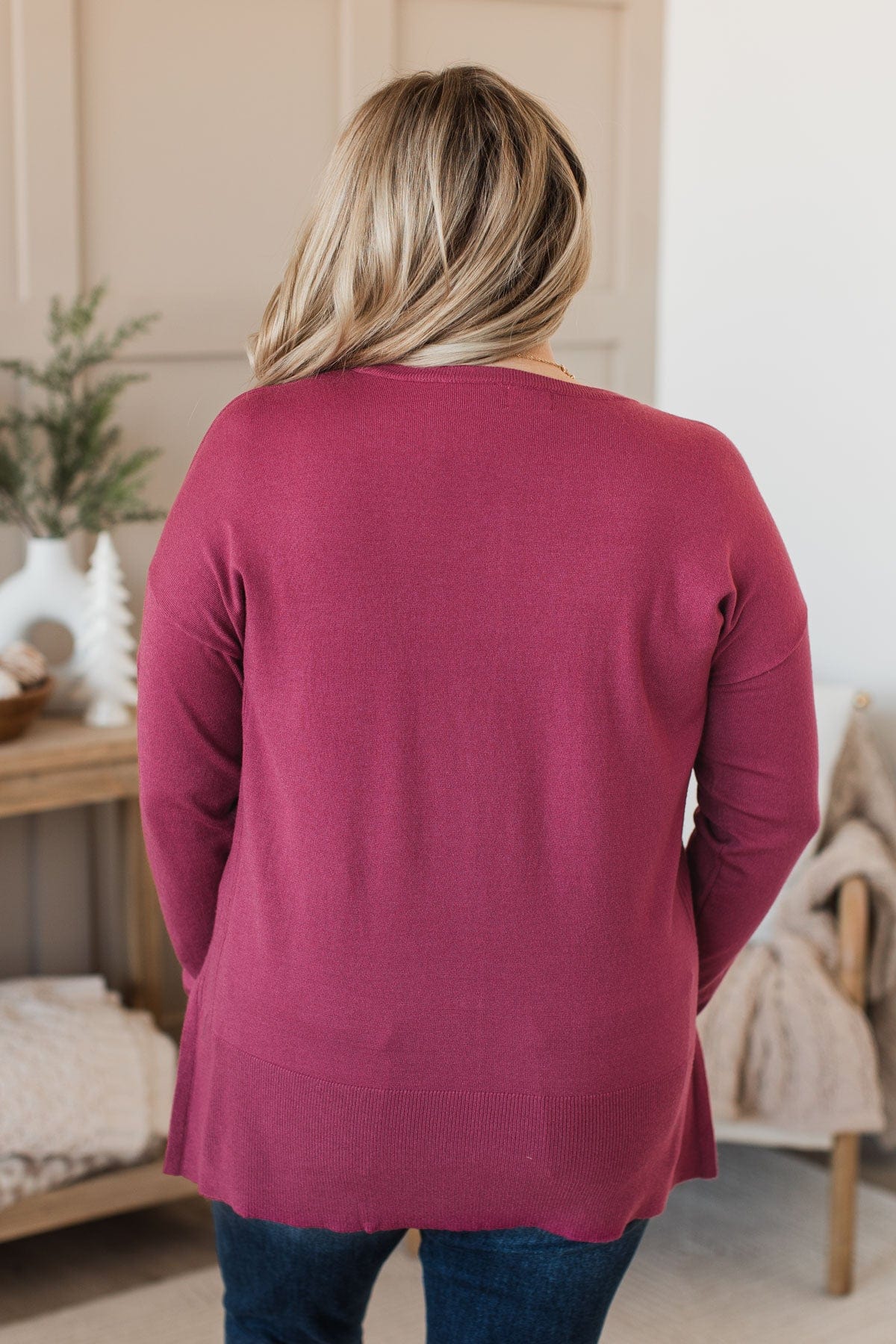 Ready For Anything Knit Sweater- Berry - Image 7