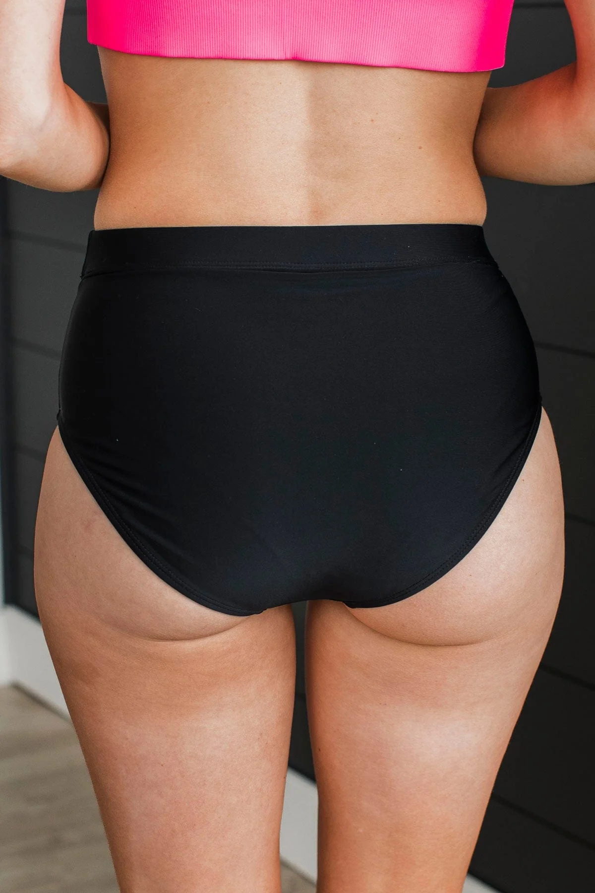 Sandy Shores High-Rise Swim Bottoms- Black - Image 7