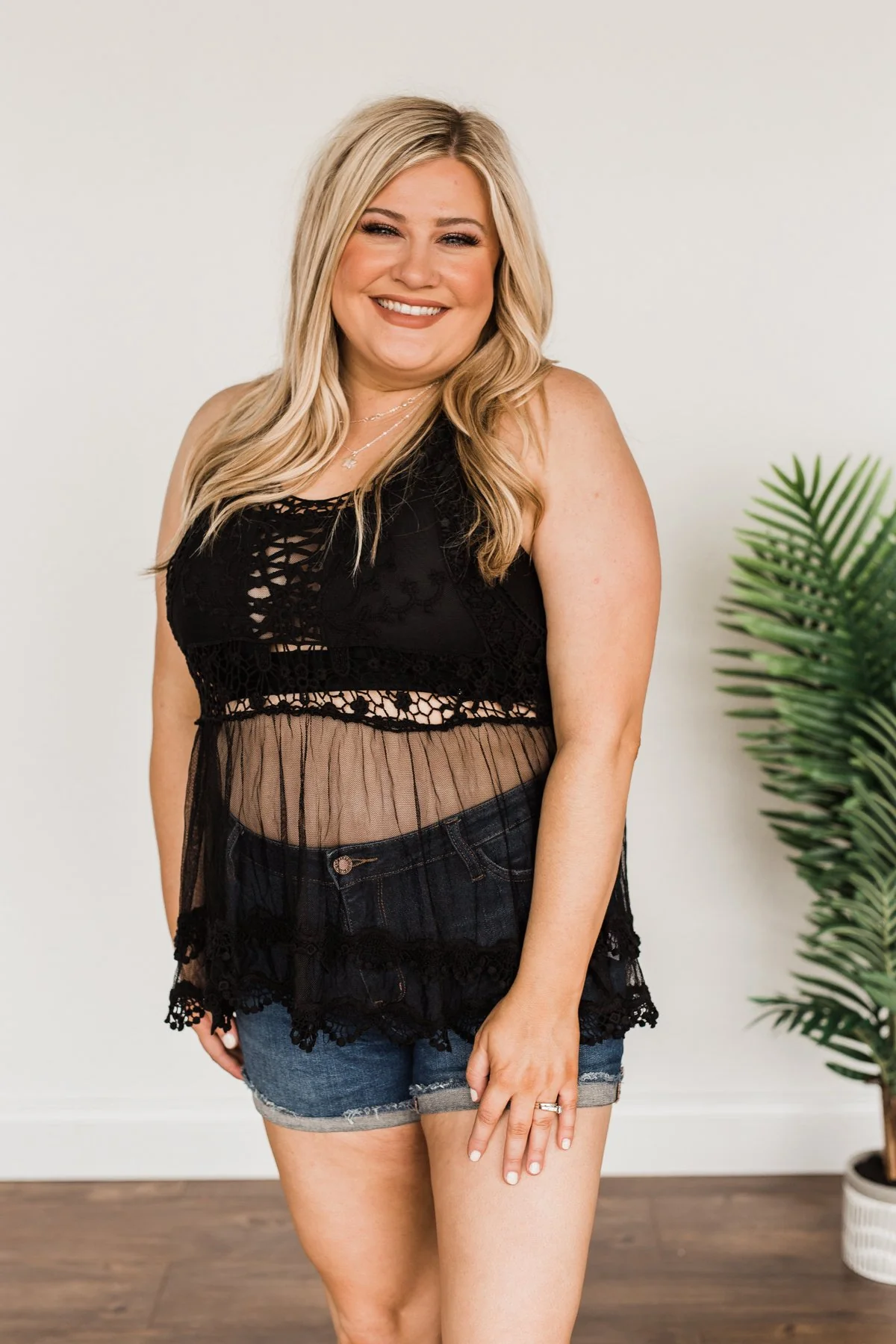 Shine Like The Sun Mesh & Lace Cover Up- Black - Image 11