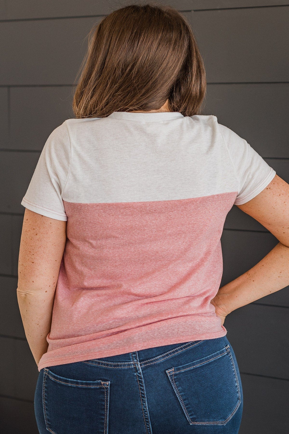 Simple Beauty Crochet Pocket Top- Ivory & Pink - Image 7