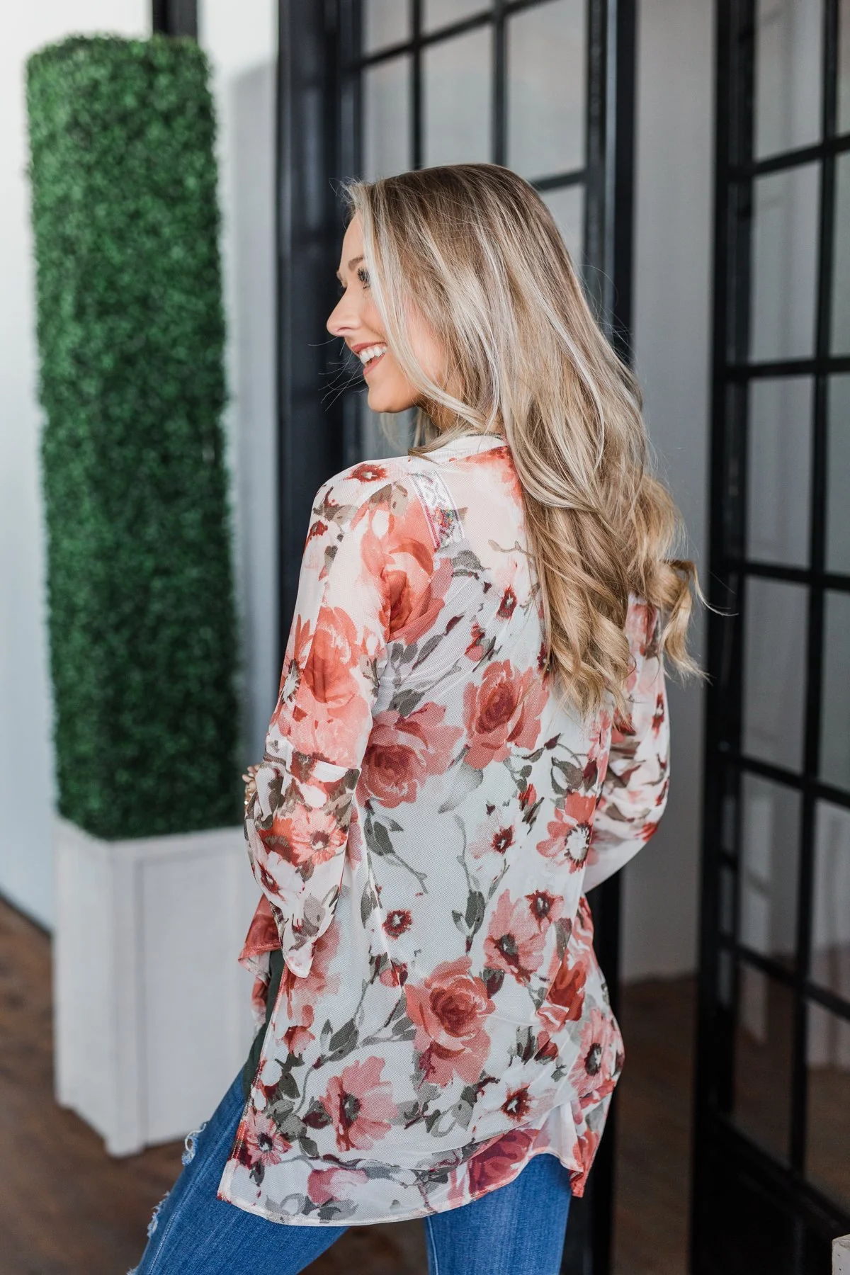 Sing A Little Louder Floral Kimono- Taupe - Image 12