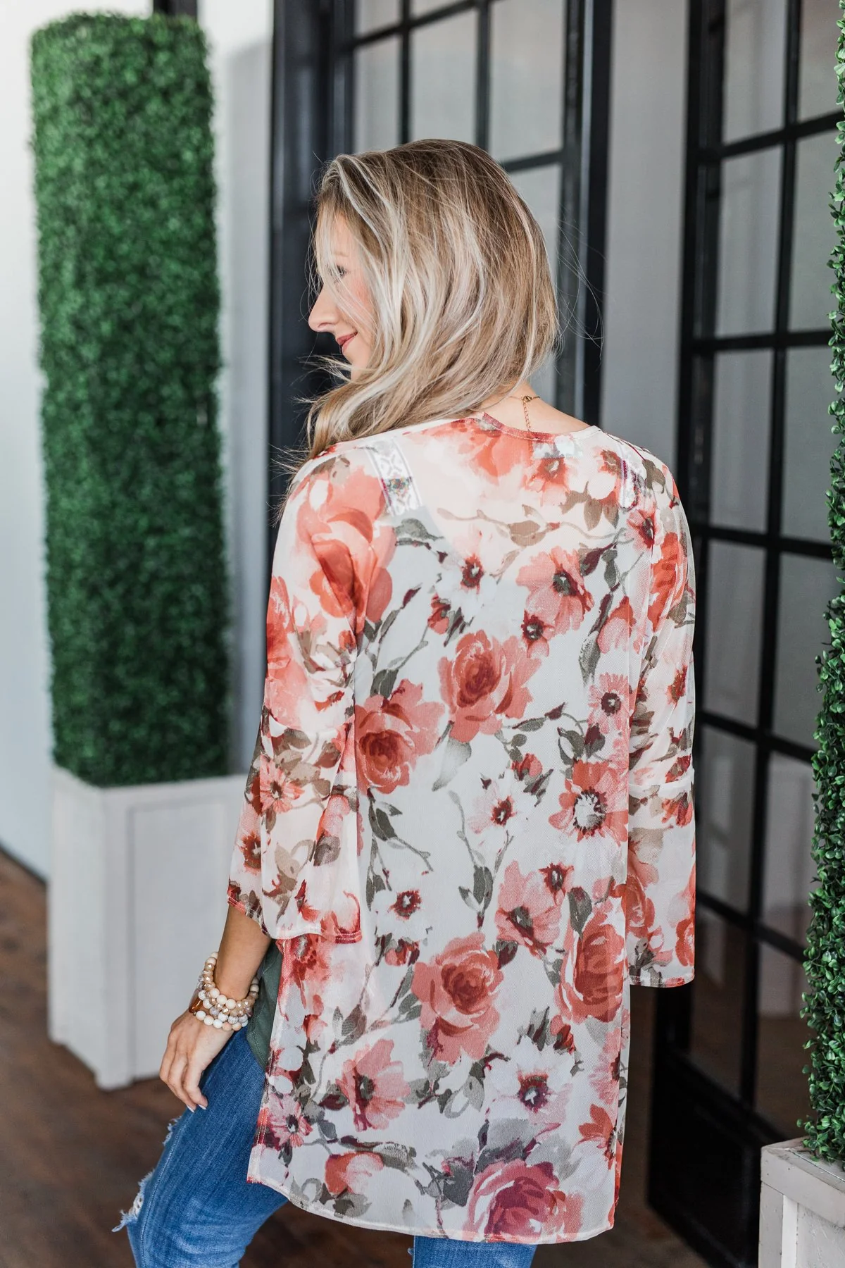 Sing A Little Louder Floral Kimono- Taupe - Image 13