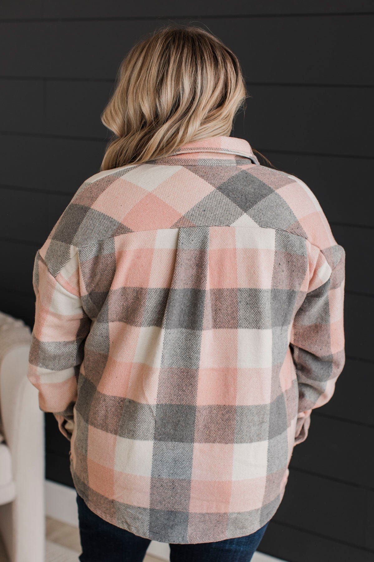 Sway To The Music Plaid Jacket- Pink & Grey - Image 11