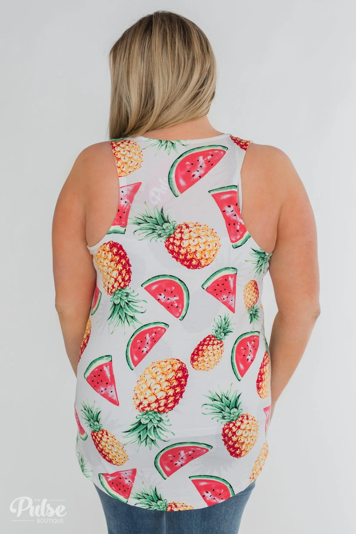 Sweet On Summer Watermelon & Pineapple Tank- White - Image 12