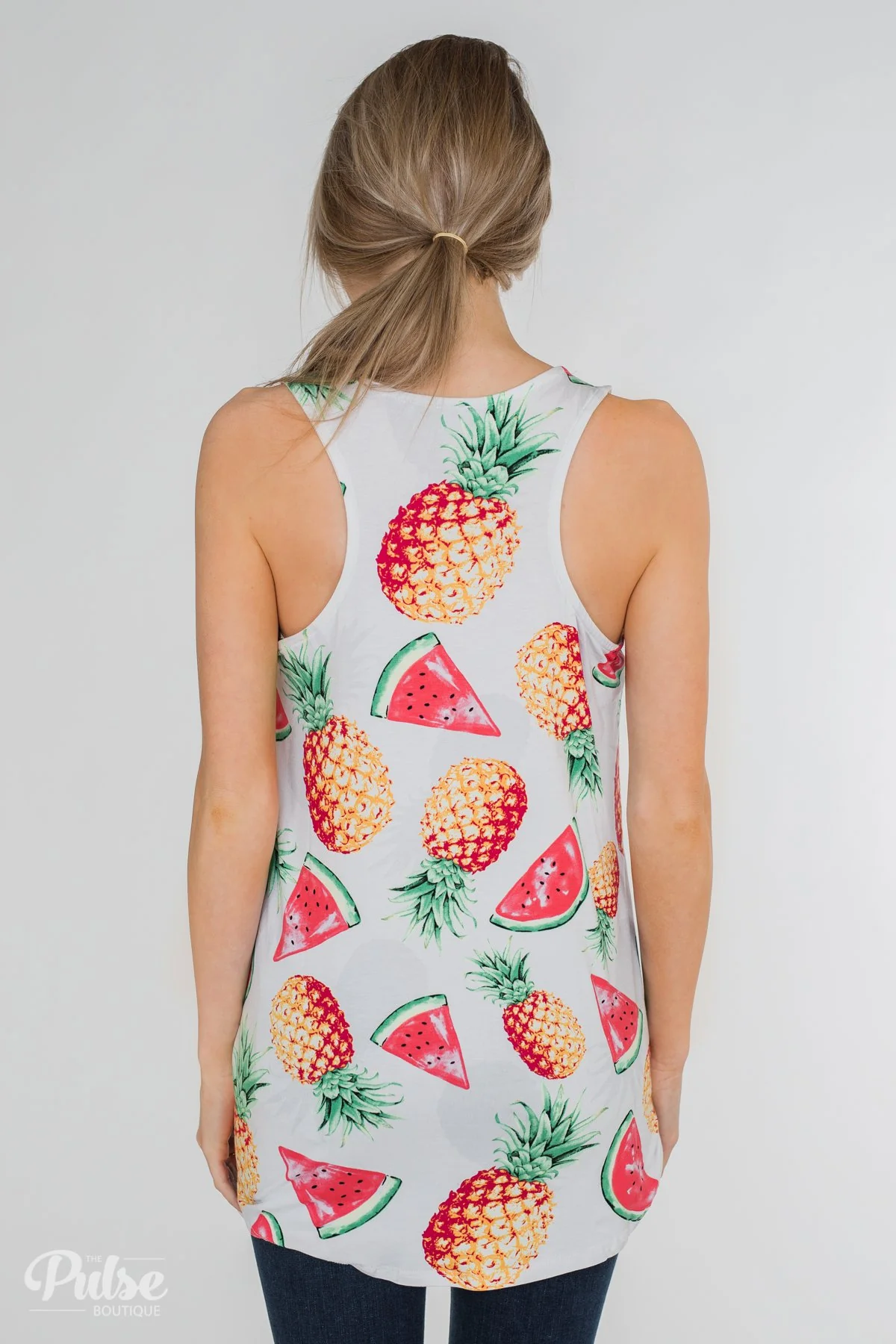 Sweet On Summer Watermelon & Pineapple Tank- White - Image 8