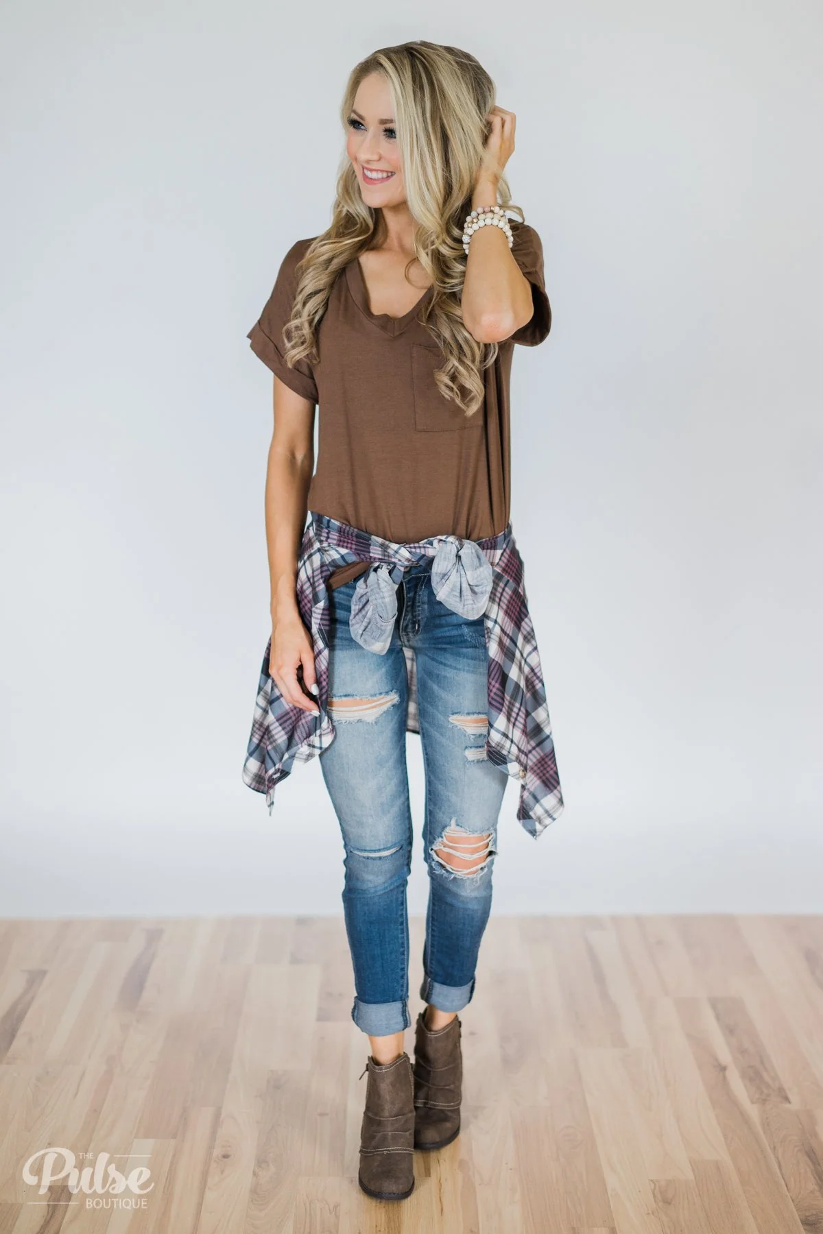 The Perfect Pocket Tee - Brown - Image 3