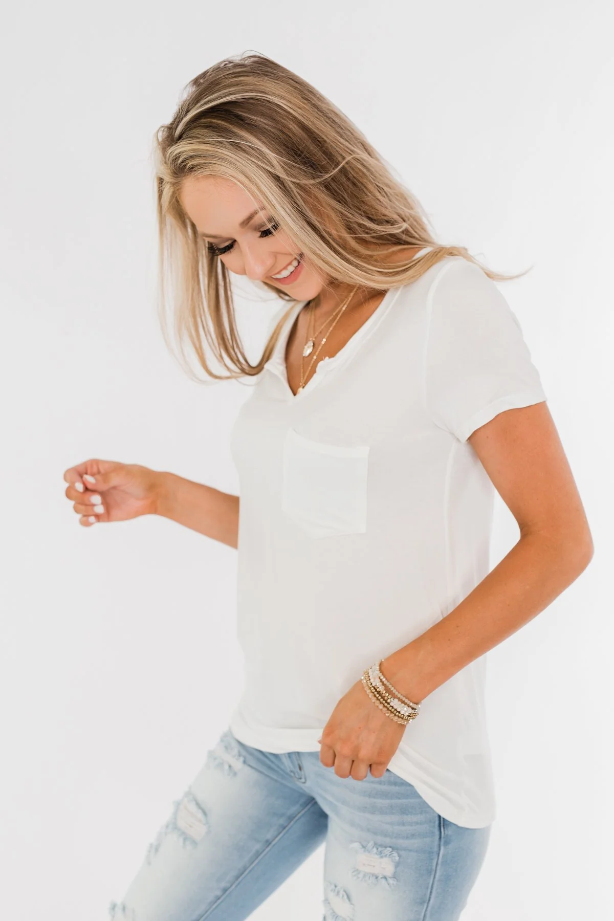 This is Me Notch Pocket Top- Off White - Image 7